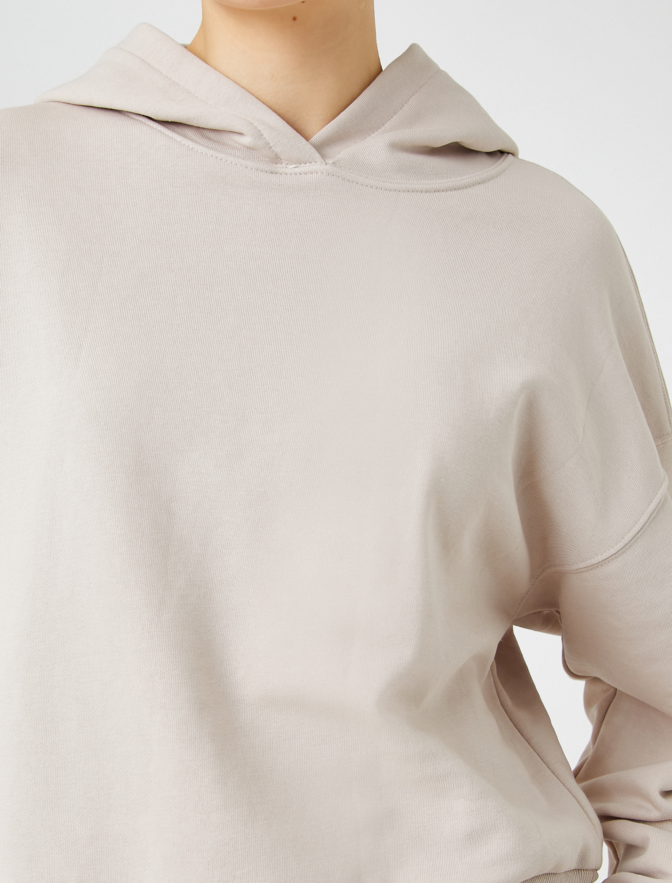   Basic Kapüşonlu Sweatshirt Relax Fit Reglan Kollu