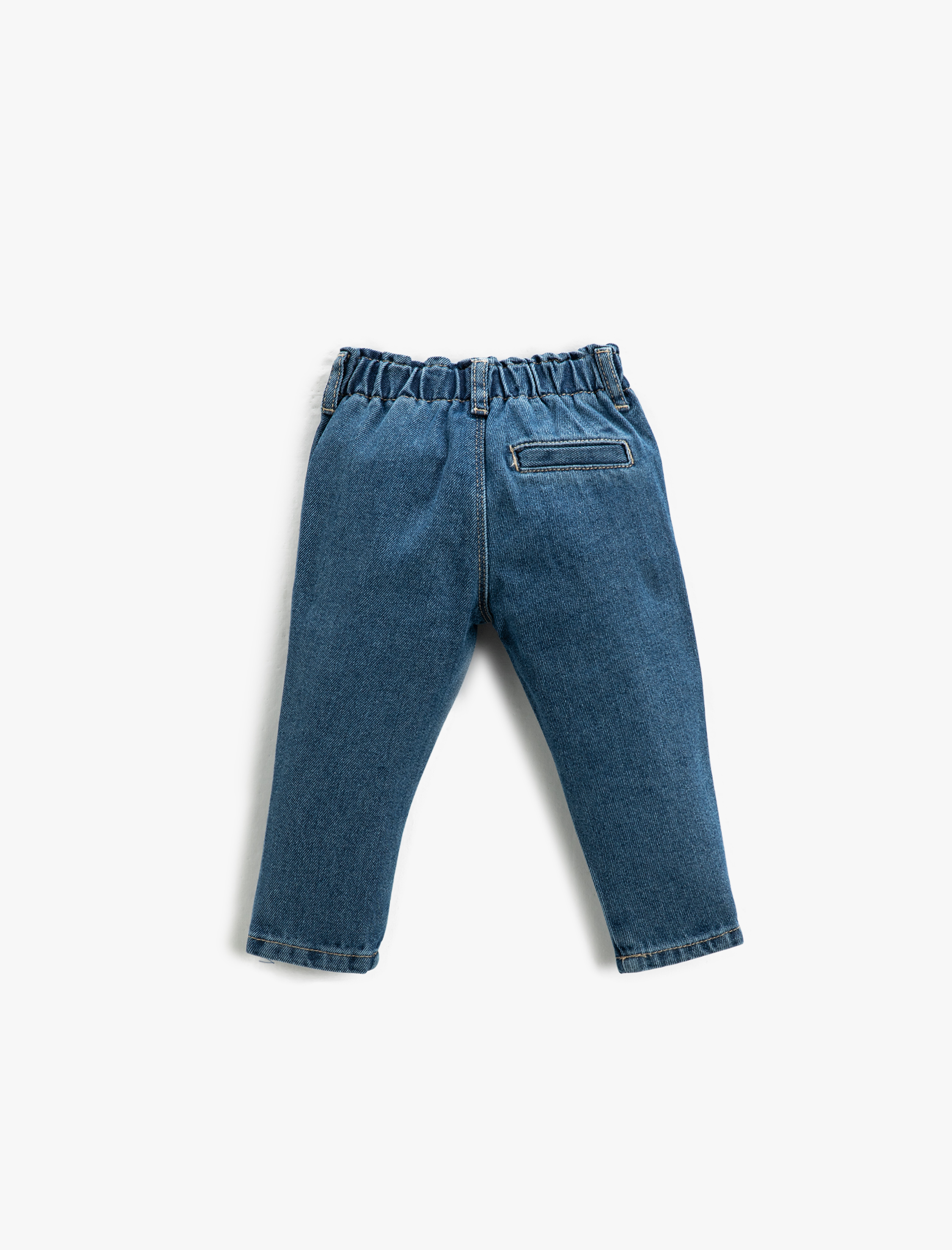 Kız Bebek Kot Pantolon Çift Cep Detaylı Beli Lastikli