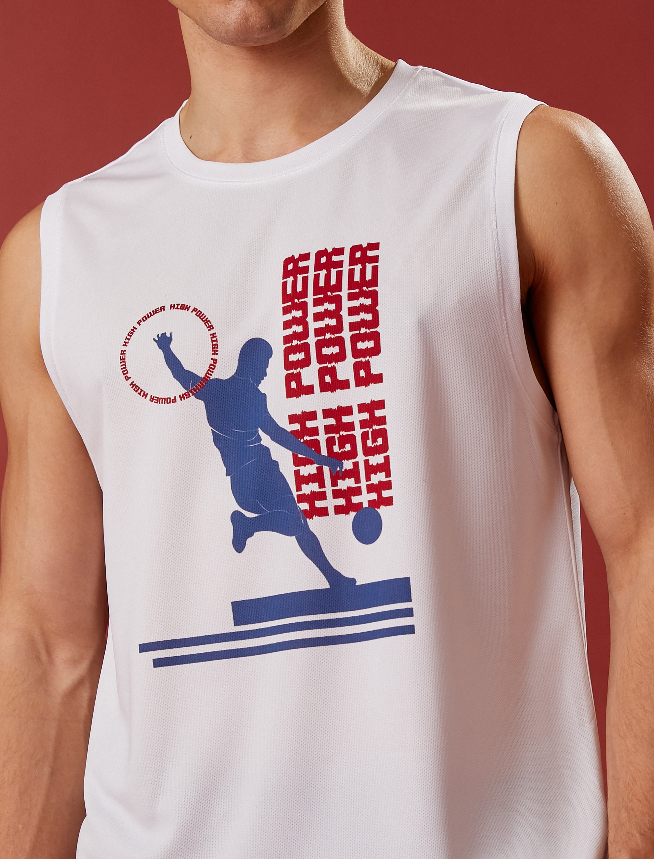   Sporcu Atleti Basketbol Baskılı Bisiklet Yaka Nefes Alan Kumaş