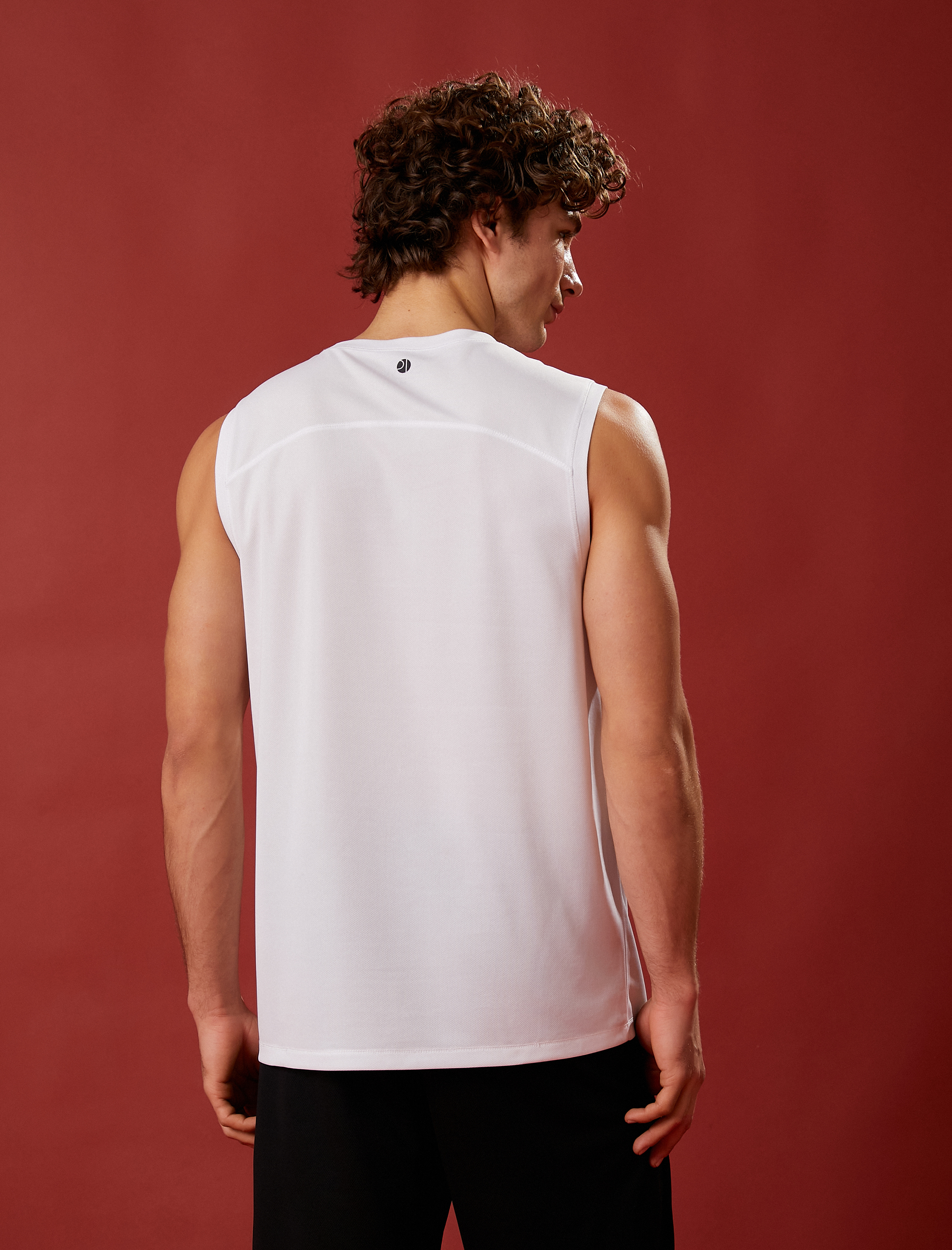   Sporcu Atleti Basketbol Baskılı Bisiklet Yaka Nefes Alan Kumaş