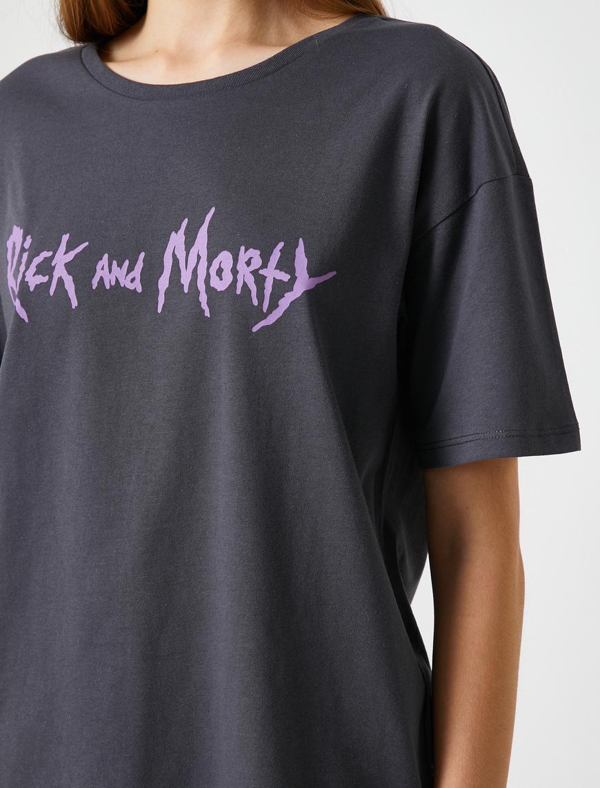   Rick and Morty Tişört Lisanslı Kısa Kollu Bisiklet Yaka