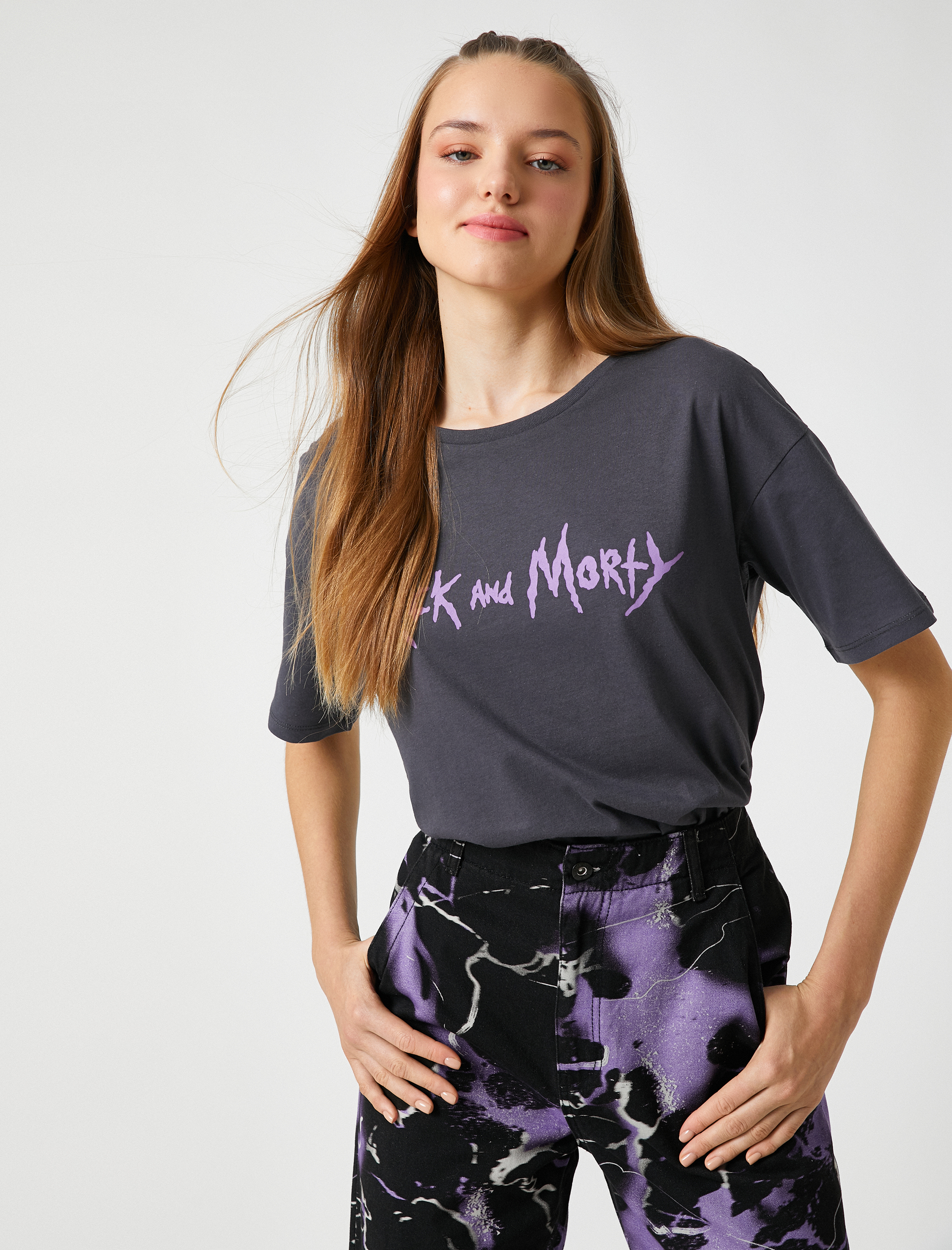   Rick and Morty Tişört Lisanslı Kısa Kollu Bisiklet Yaka