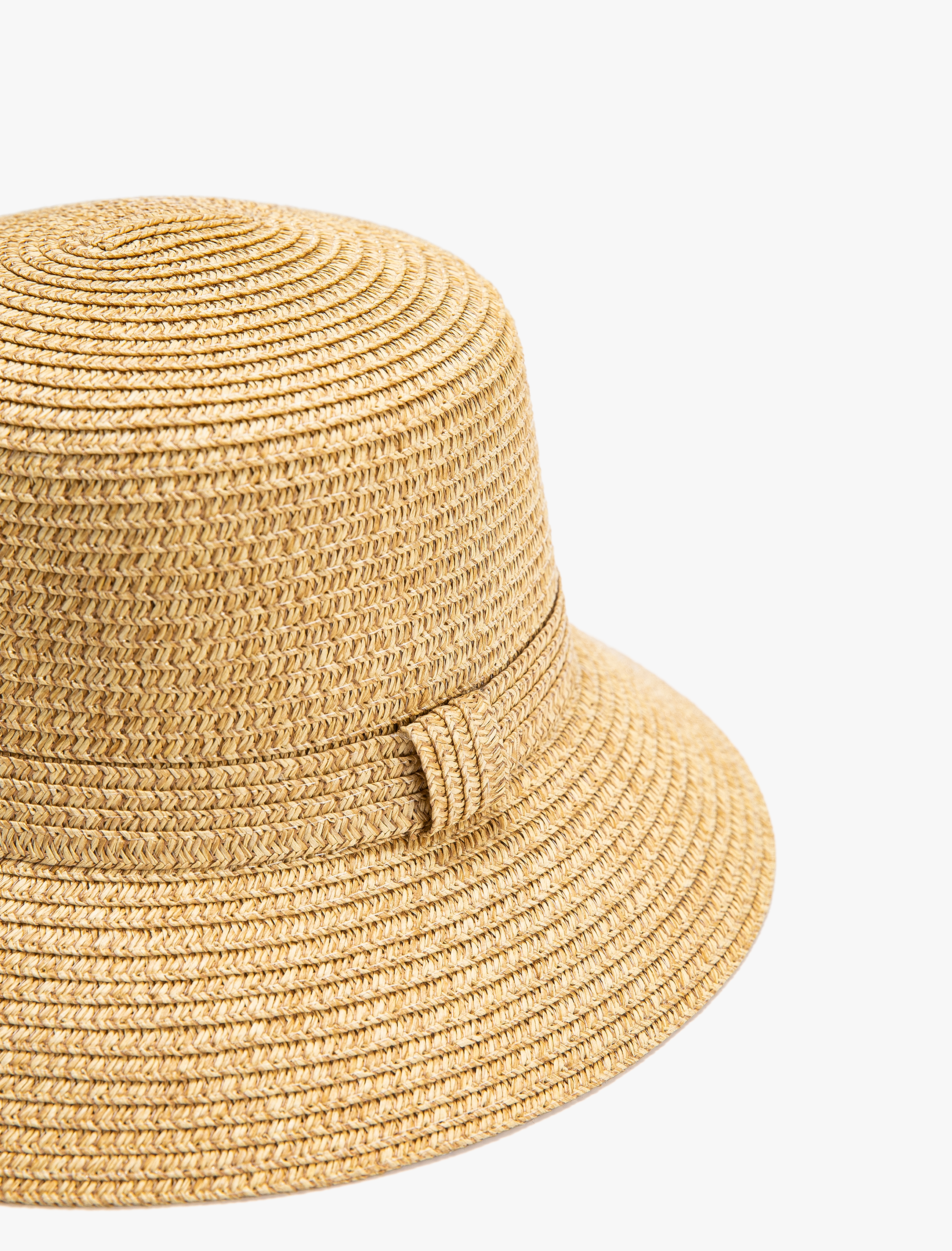 Kadın Bucket Hasır Şapka Dokulu