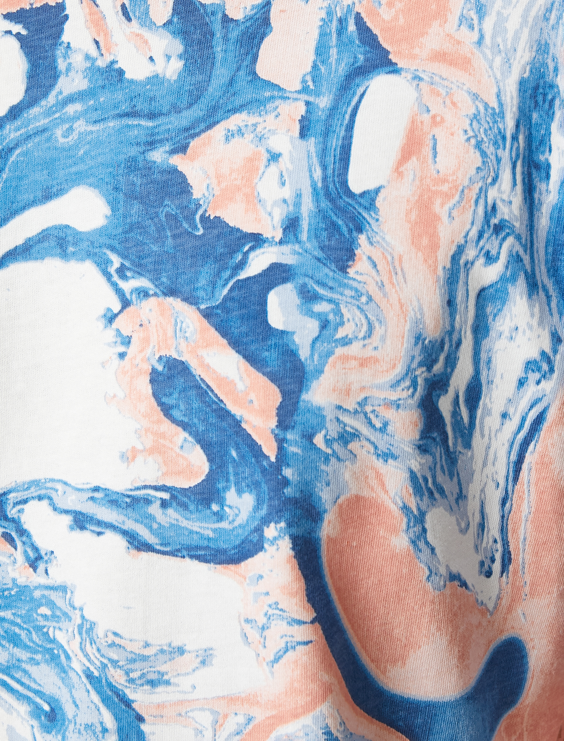   Oversize Tişört Soyut Baskılı Kısa Kollu Bisiklet Yaka Pamuklu