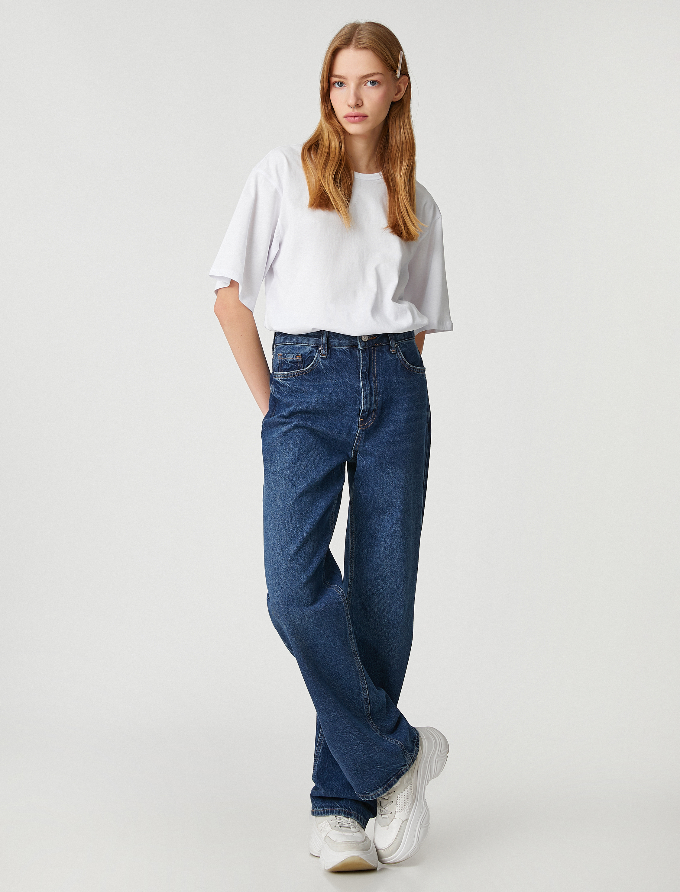   Pamuklu Tişört Kısa Kollu Bisiklet Yaka