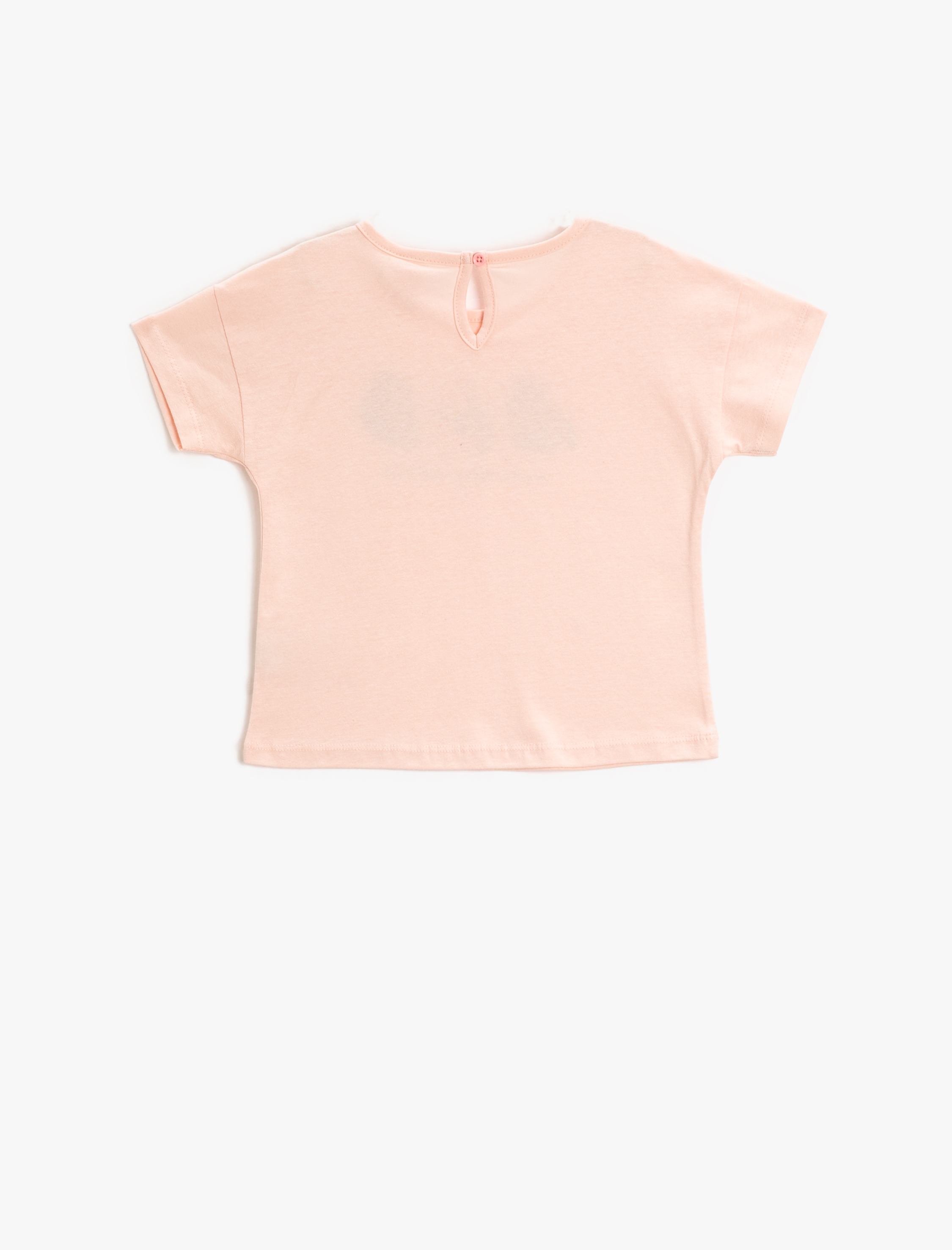  Kız Bebek Tişört Kuş Baskılı Kısa Kollu Bisiklet Yaka Pamuklu