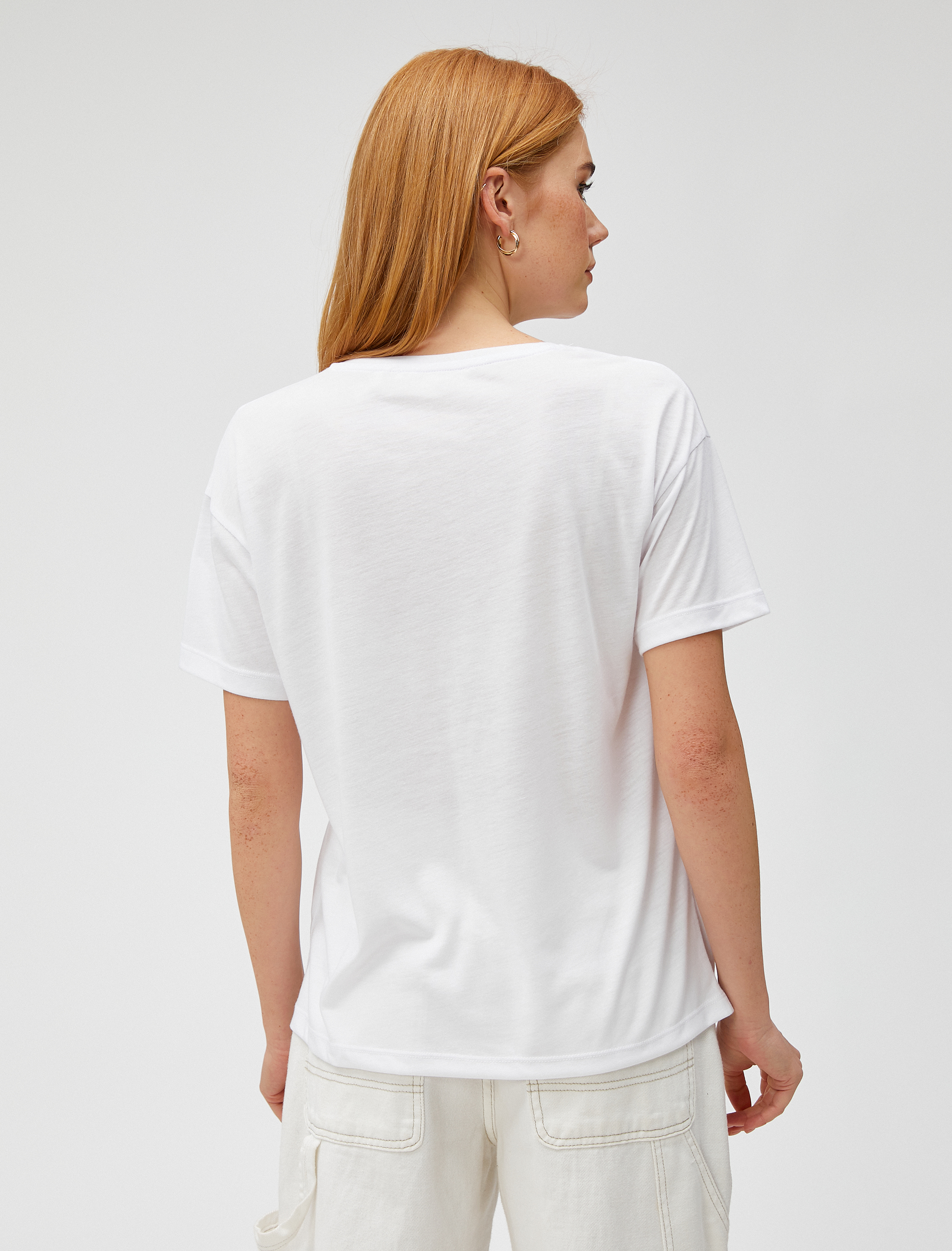   Taşlı Tişört V Yaka