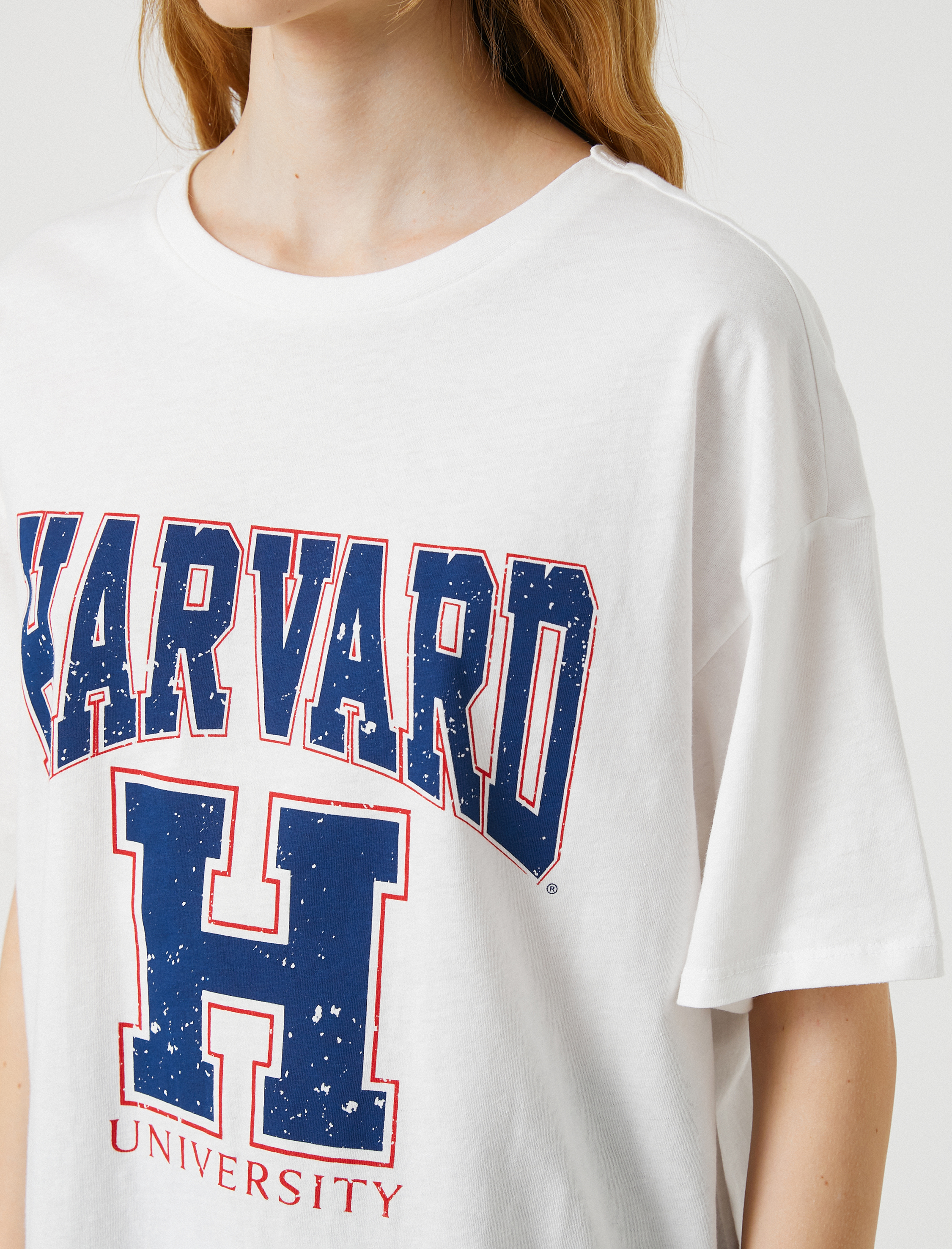   Harvard Tişört Baskılı Lisanslı Pamuklu Bisiklet Yaka Kısa Kollu