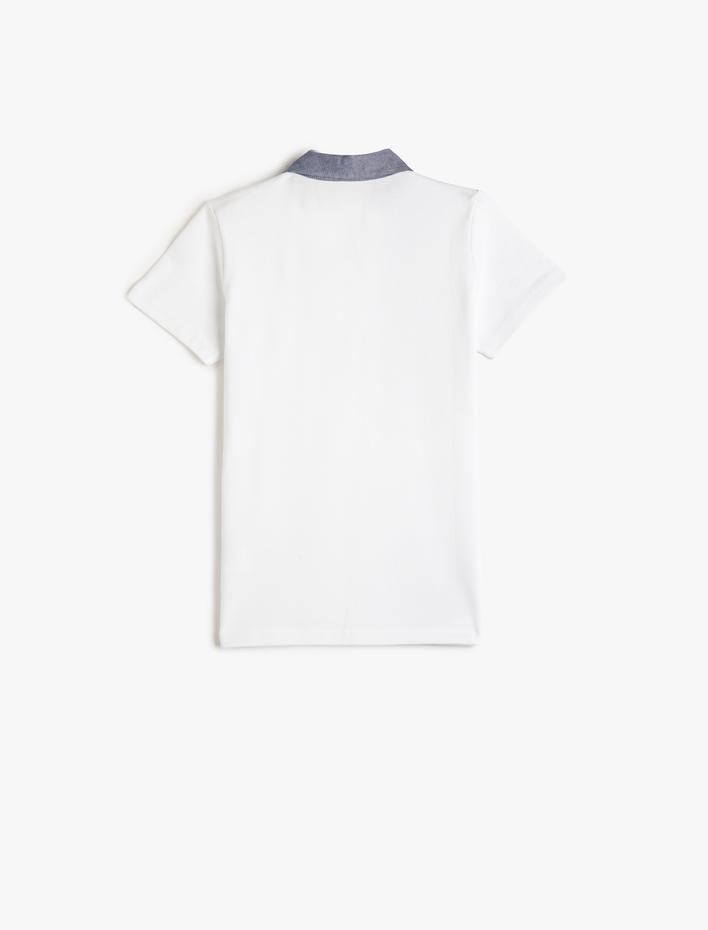 Erkek Çocuk Polo Yaka Tişört Kısa Kollu Tek Cep Detaylı Pamuklu