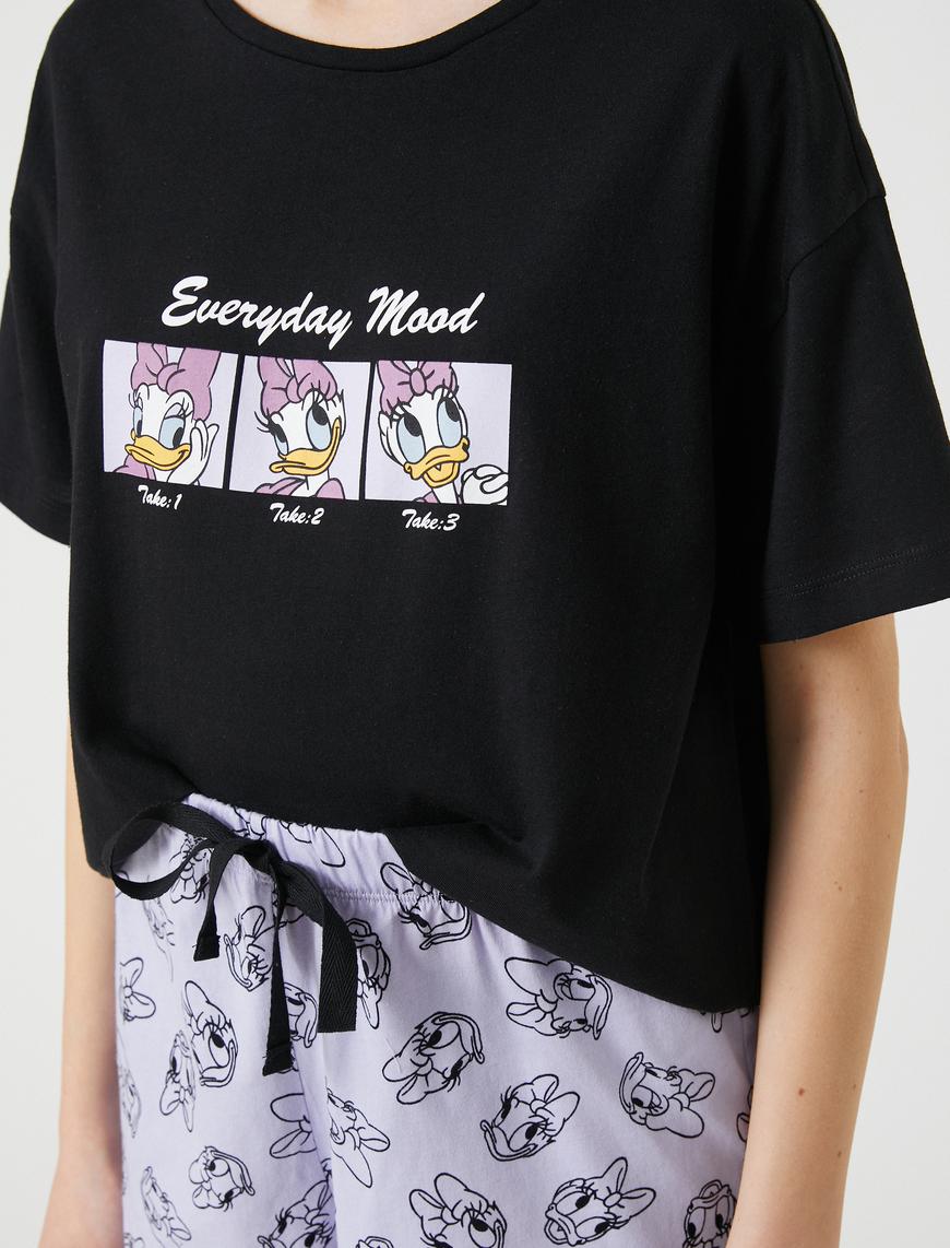   Daisy Duck Pijama Takımı Pamuklu Lisanslı Kısa Kollu Şortlu