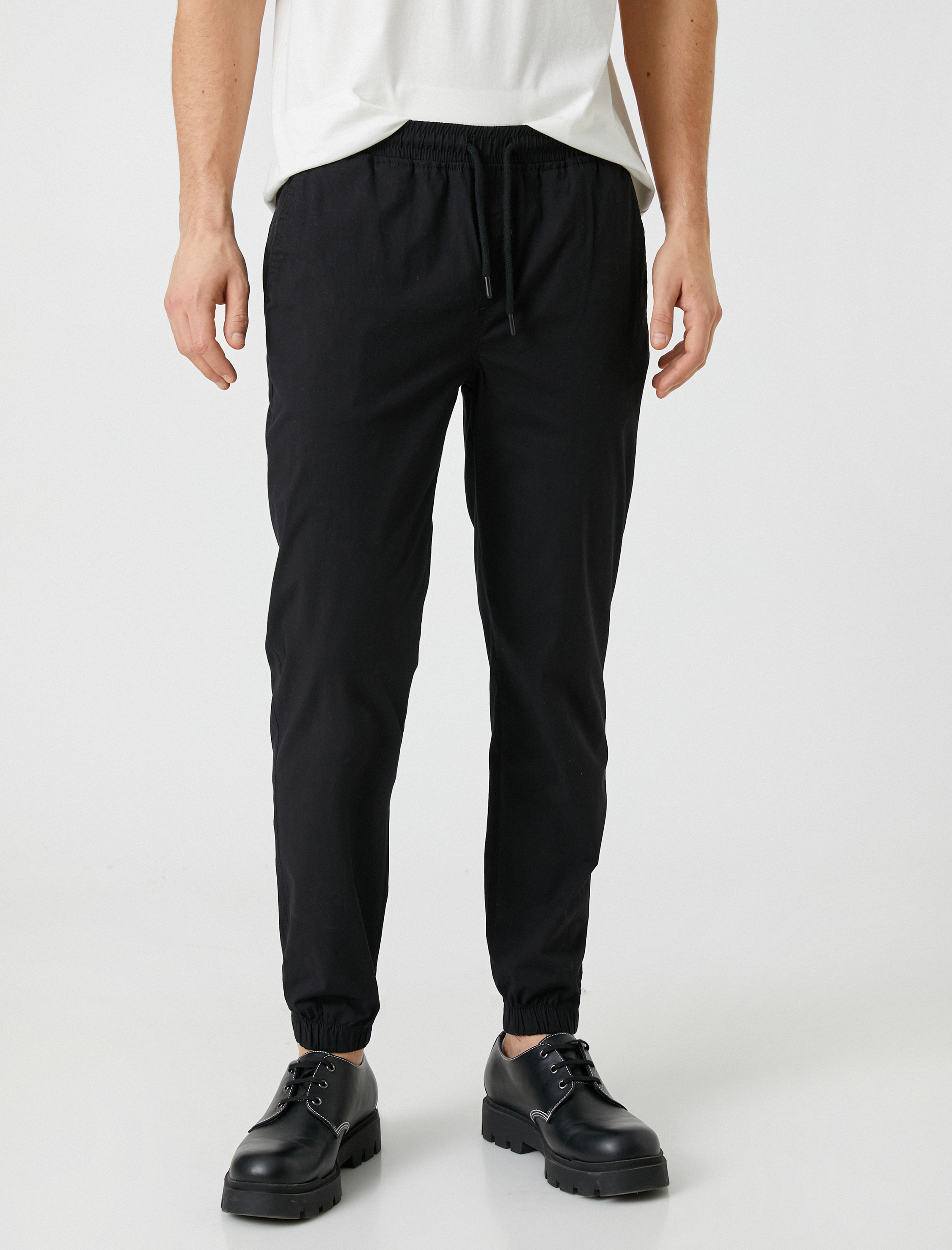   Chino Jogger Pantolon Beli Bağcıklı Cep Detaylı Pamuklu