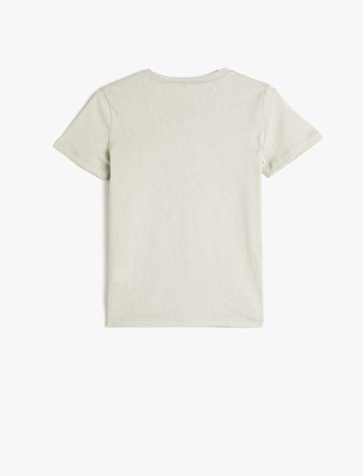 Erkek Çocuk Kuru Kafa Baskılı Kısa Kollu Tişört Bisiklet Yaka Pamuklu