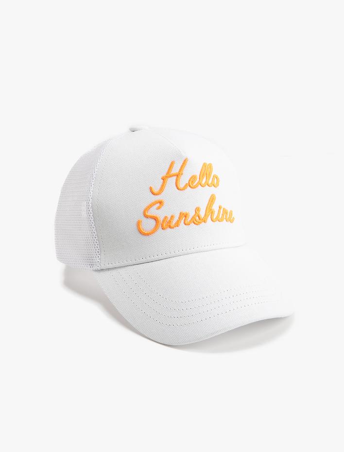 Kadın Cap Şapka Slogan İşlemeli Pamuklu