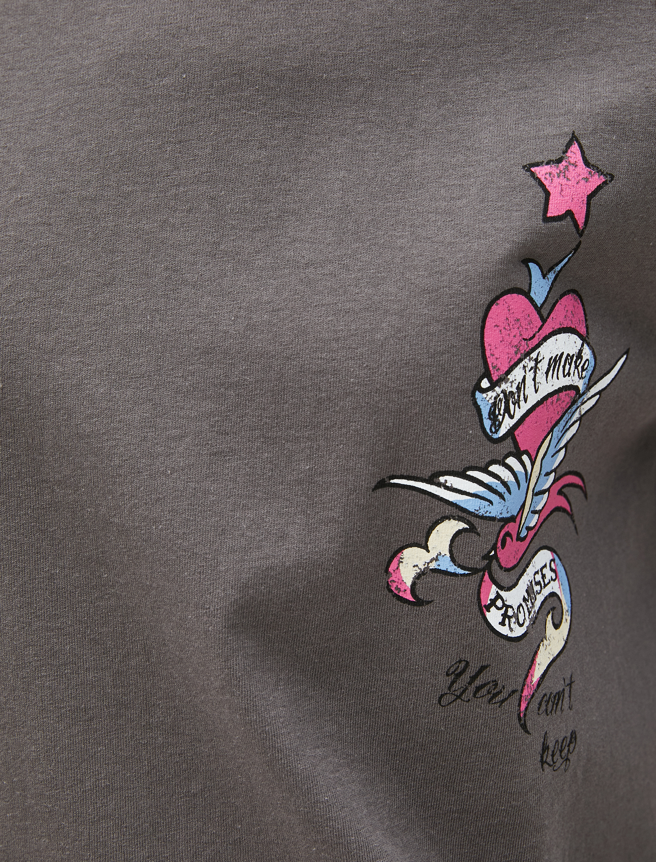   Baskılı Oversize Tişört Bisiklet Yaka Kısa Kollu Pamuklu