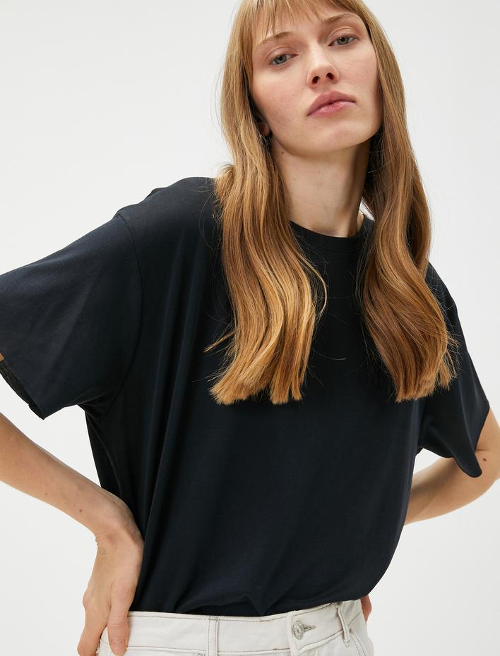  Oversize Tişört Modal Karışımlı