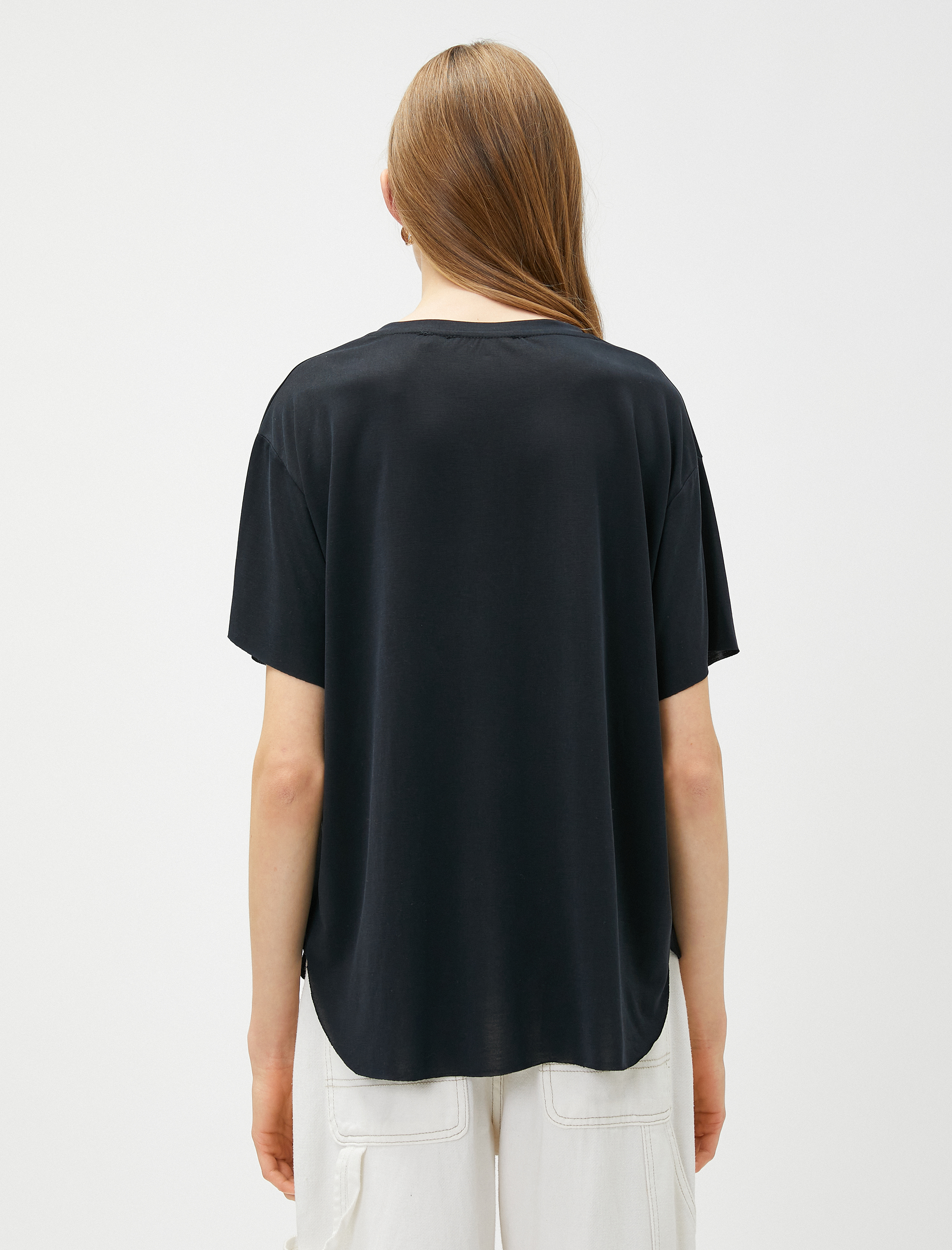   Oversize Tişört Modal Karışımlı