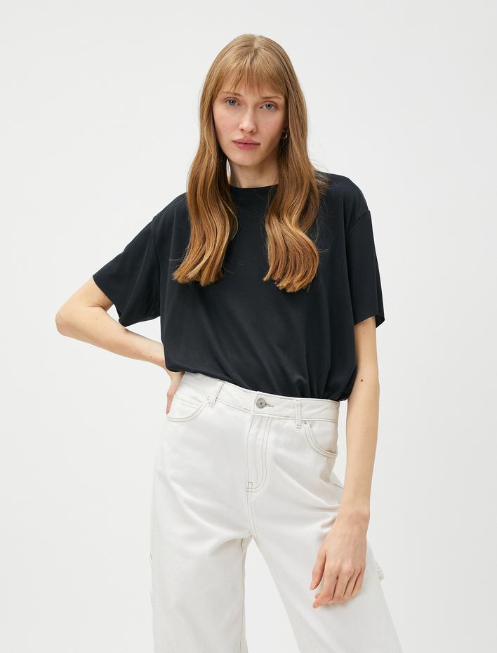  Oversize Tişört Modal Karışımlı