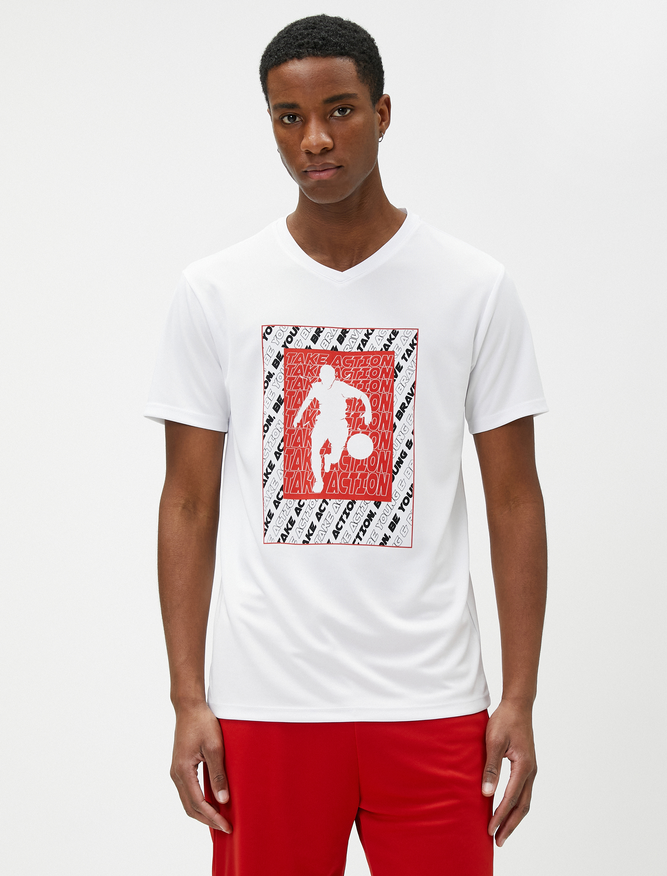 Spor Oversize Tişört Basketbol Baskılı Bisiklet Yaka Kısa Kollu