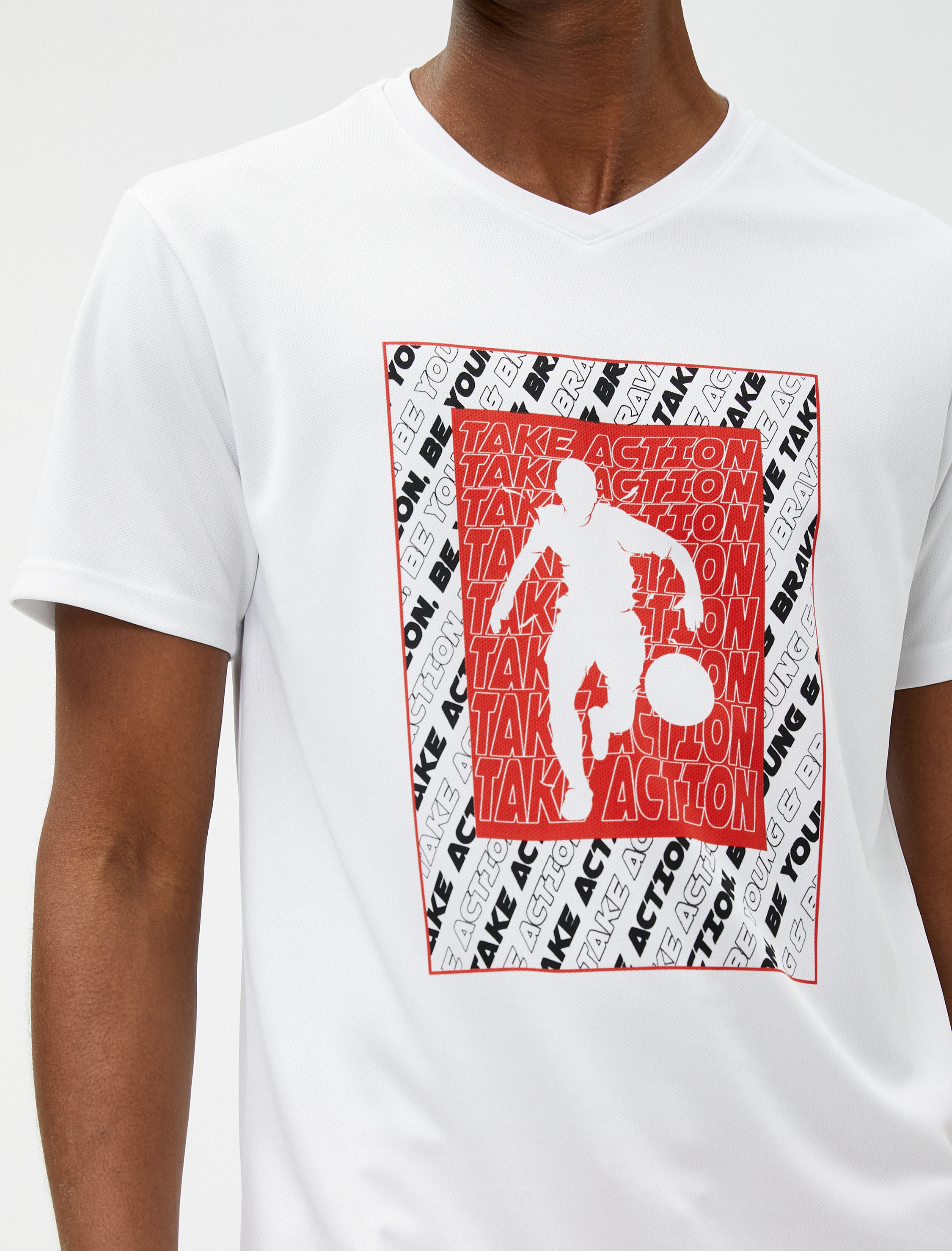 Spor Oversize Tişört Basketbol Baskılı Bisiklet Yaka Kısa Kollu