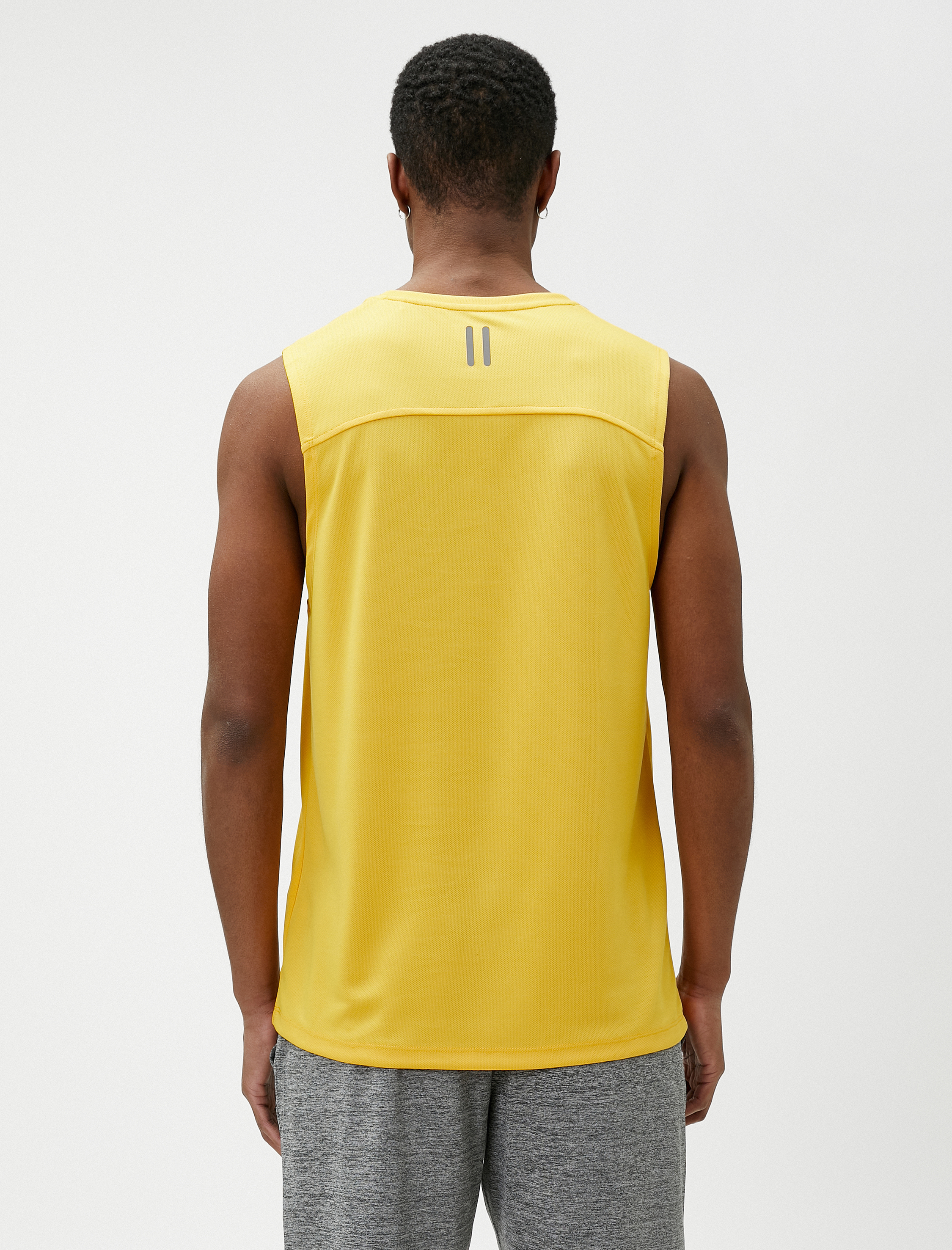 Sporcu Atleti Slogan Baskılı Bisiklet Yaka Kolsuz