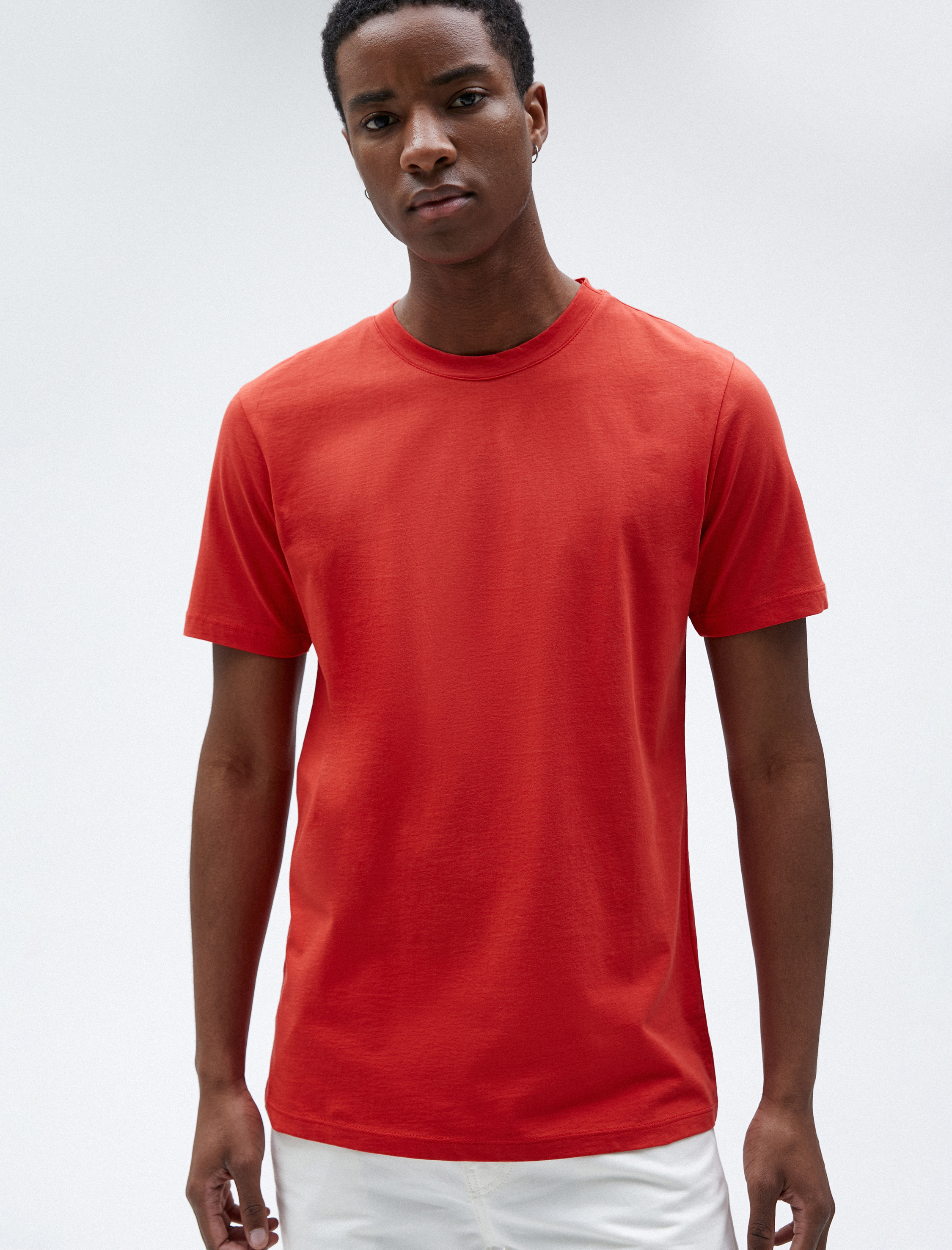   Basic Tişört Bisiklet Yaka Kısa Kollu Dar Kesim