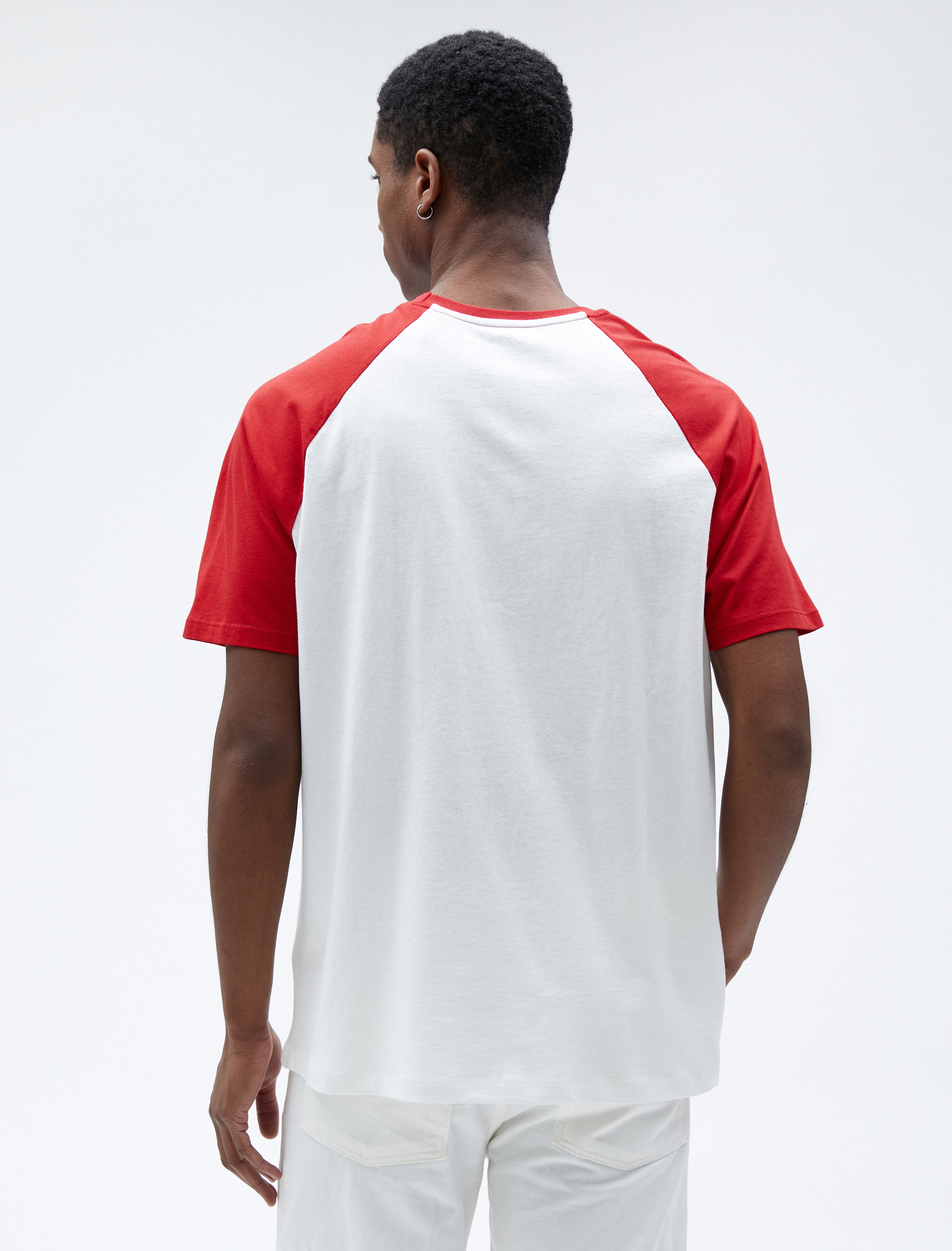   Cep Detaylı Tişört Reglan Kol Bisiklet Yaka Kısa Kollu