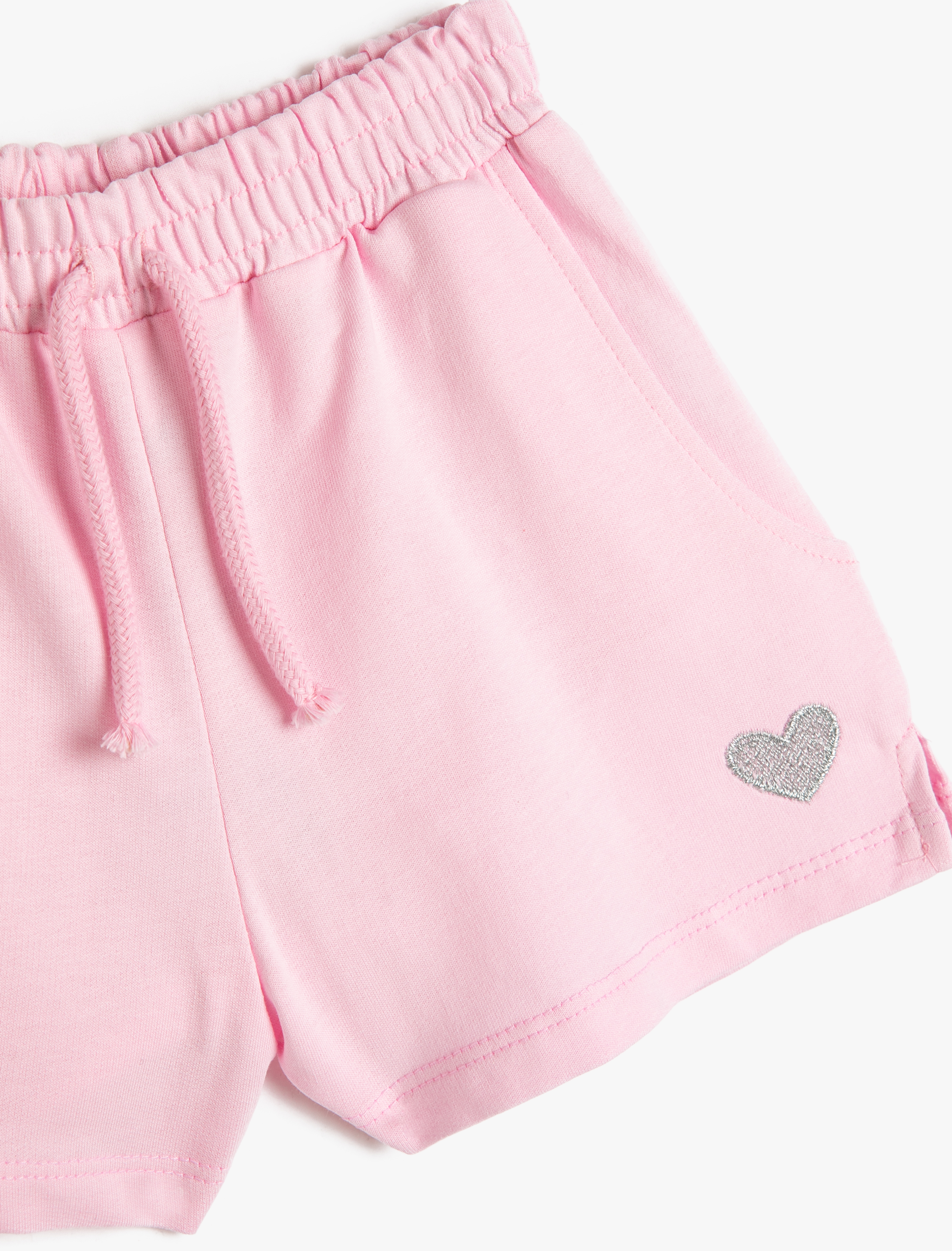  Kız Çocuk Şort Beli Bağlamalı Lastikli Cepli Baskı Detaylı Pamuklu