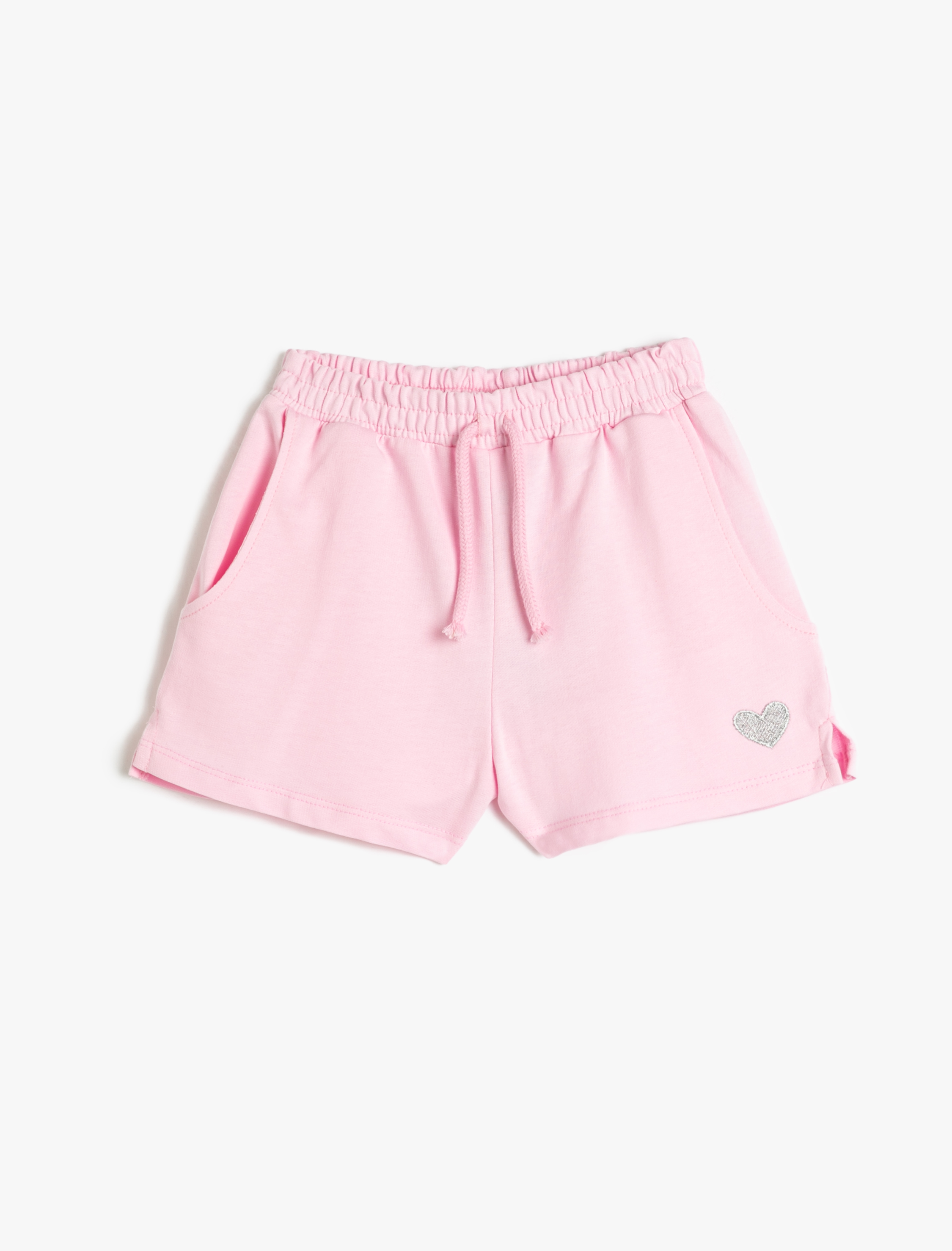  Kız Çocuk Şort Beli Bağlamalı Lastikli Cepli Baskı Detaylı Pamuklu