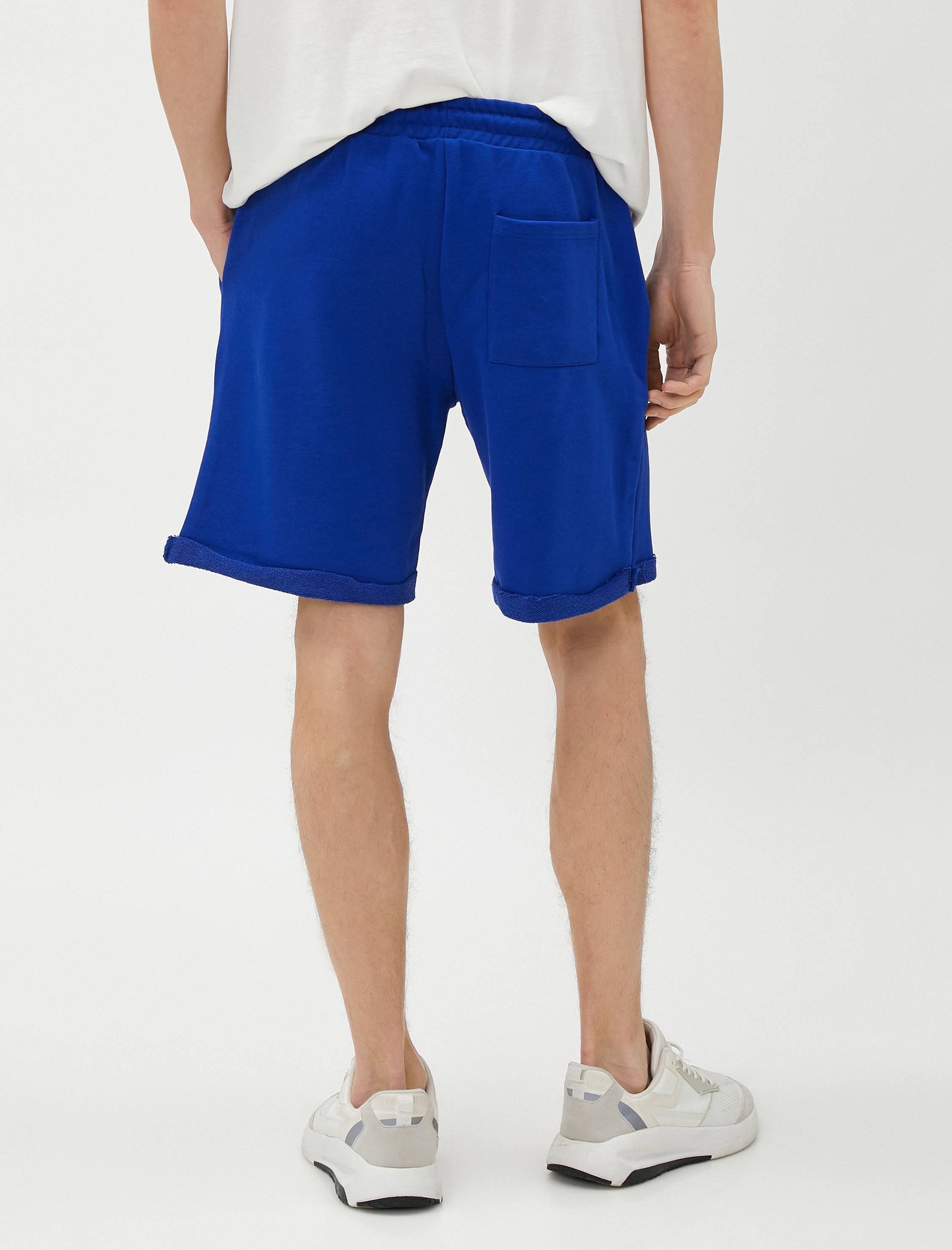   Oversize Spor Şort Beli Bağcıklı Cepli Katlı Paça