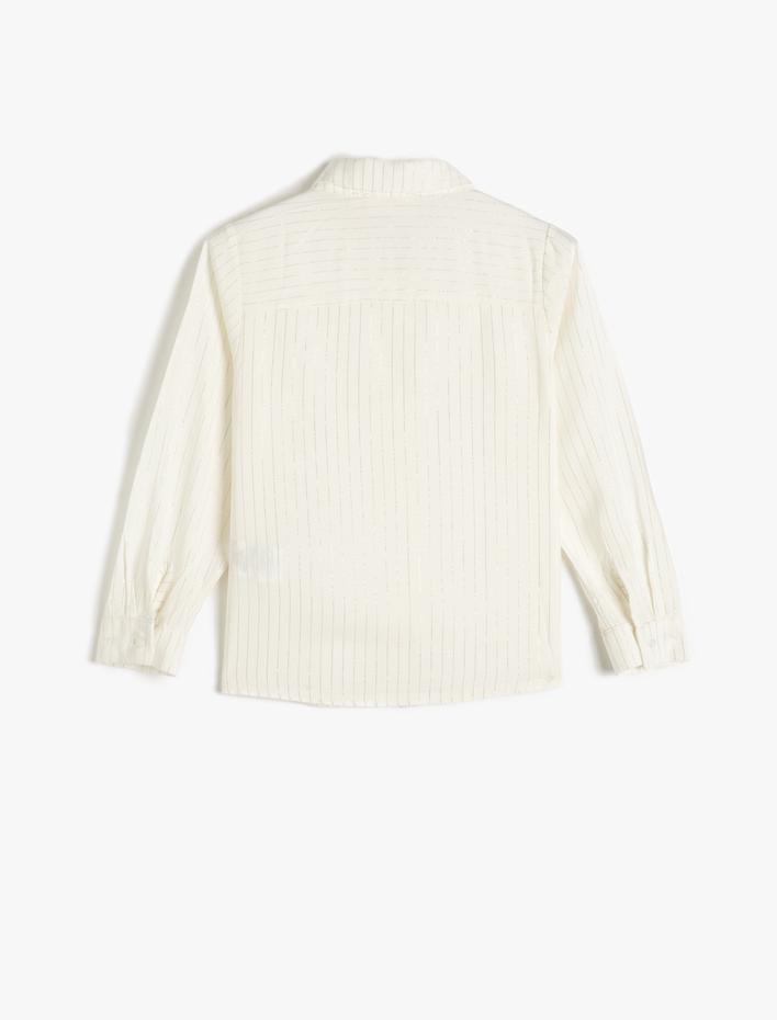 Kız Çocuk Gömlek Uzun Kollu Klasik Yaka Viskon Kumaş