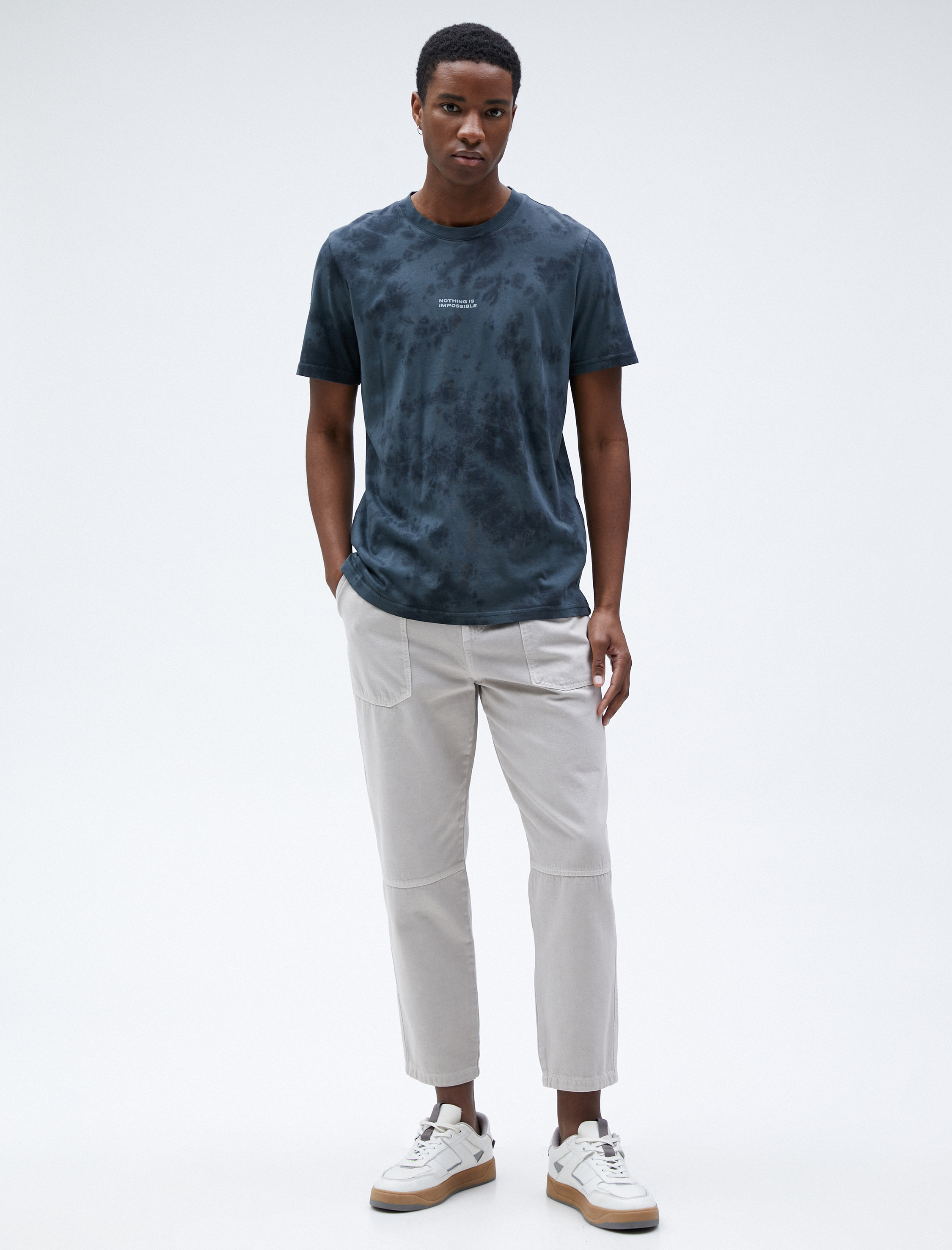   Beli Bağcıklı Pantolon Cepli Dikiş Detaylı Pamuklu