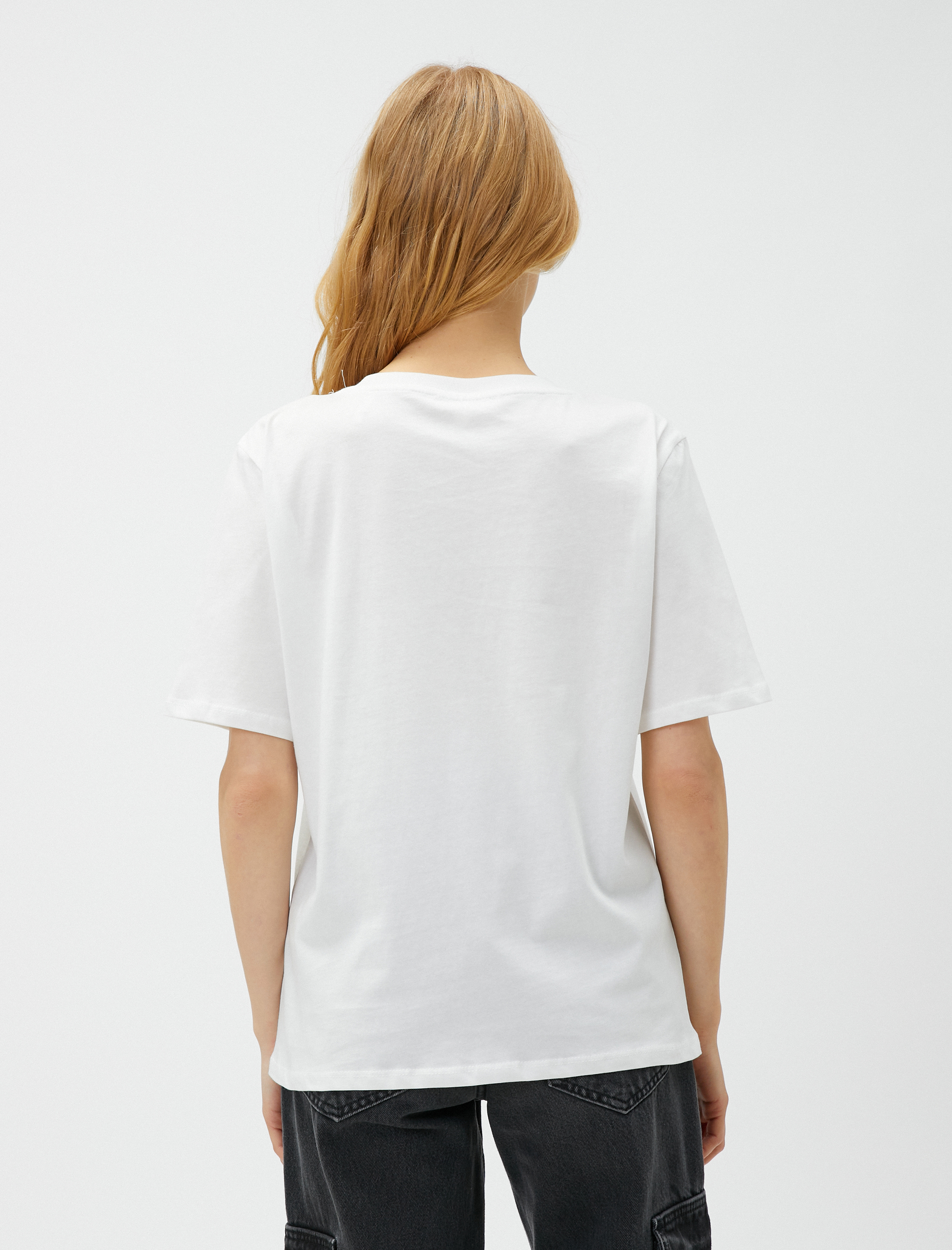   Ay Baskılı Tişört Pamuklu