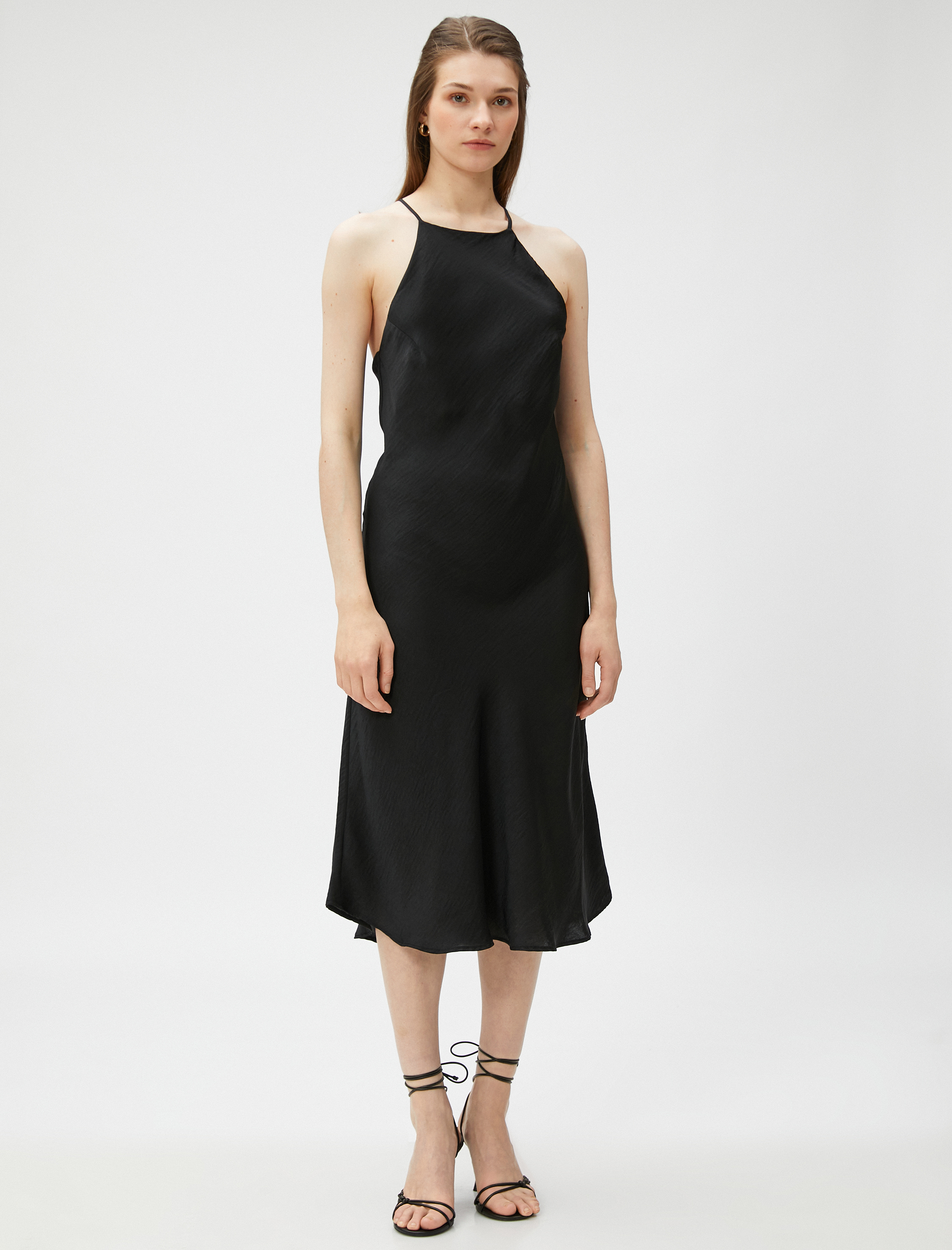   Midi Boy Elbise Halter Yaka