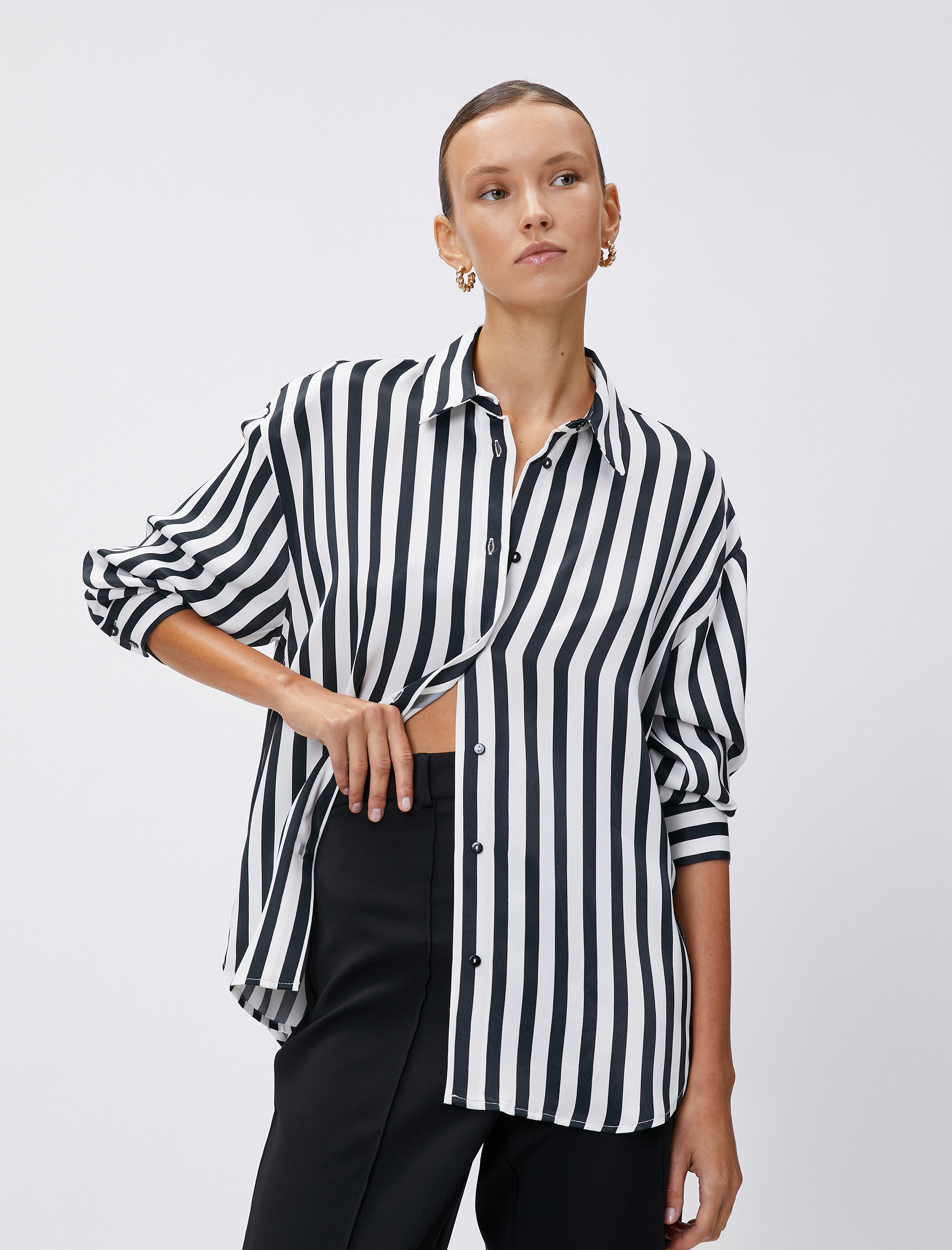   Uzun Kollu Gömlek Rahat Kesim