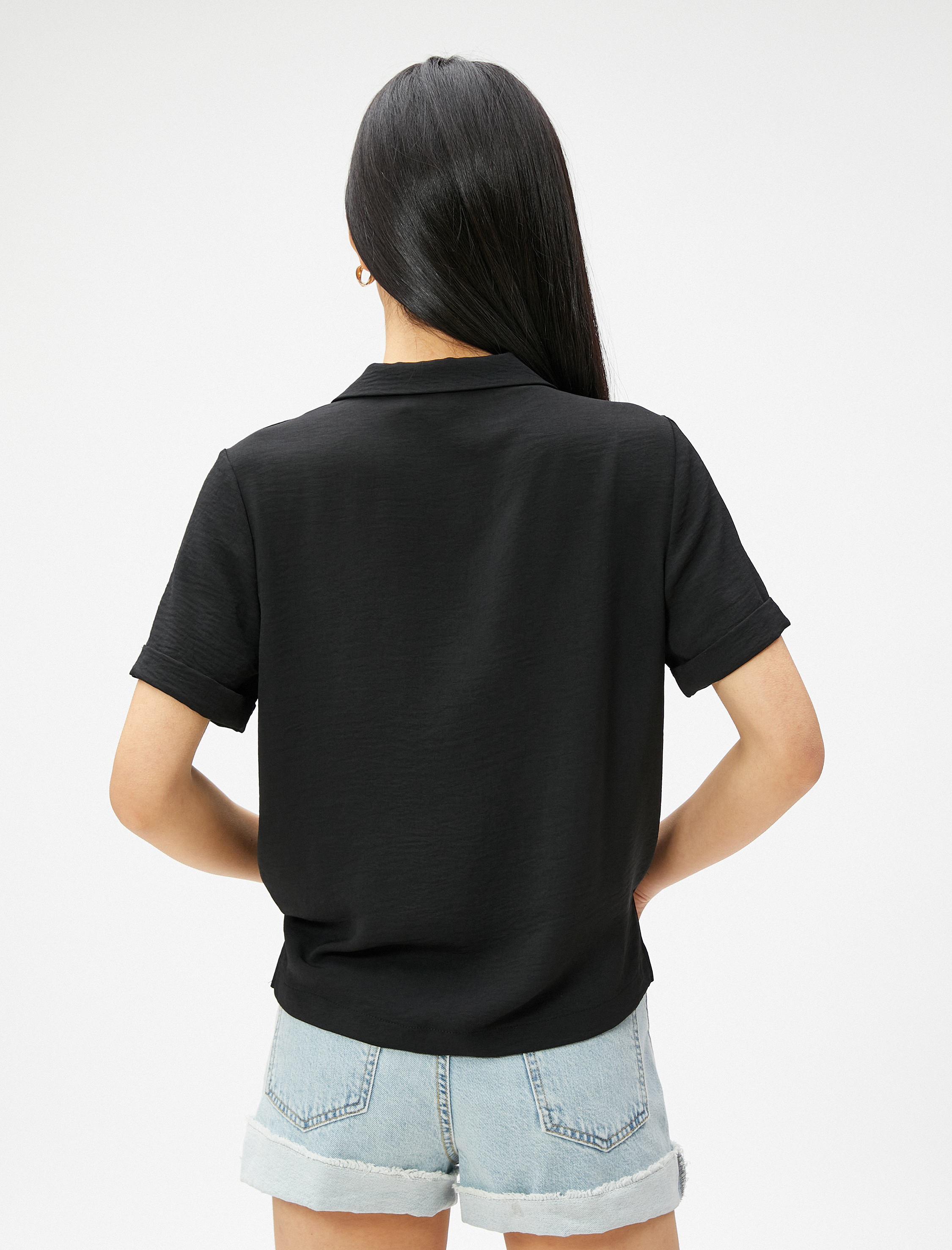   Ceket Yaka Gömlek Kısa Kollu