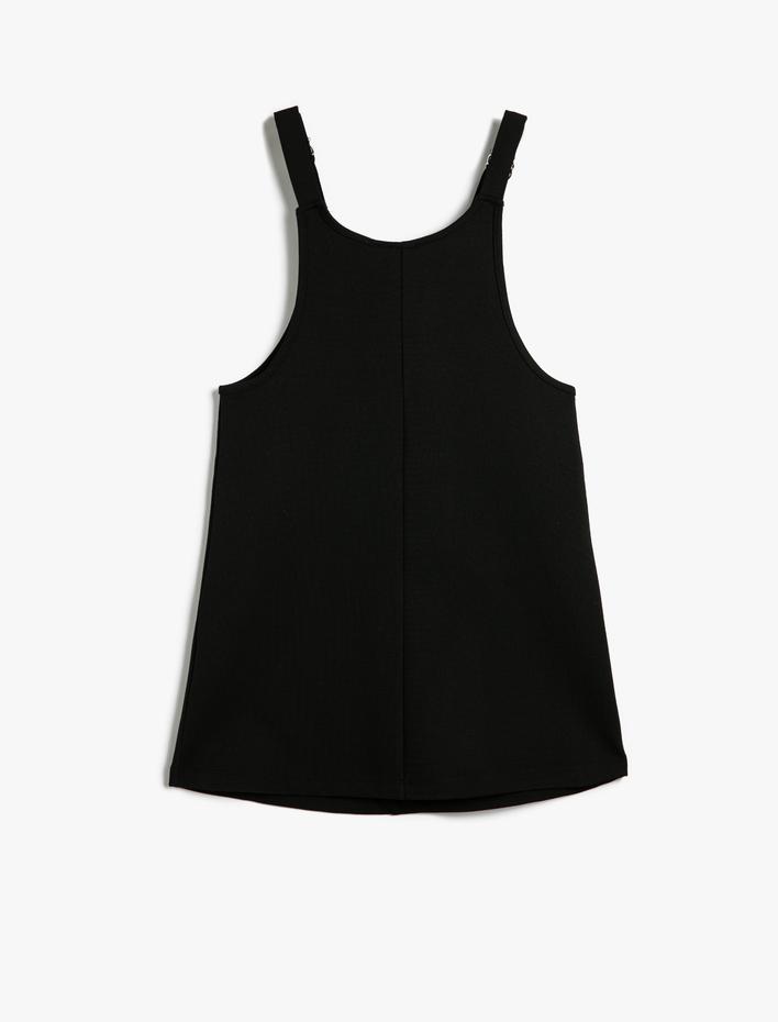 Kız Çocuk Salopet Cep Detaylı Ayarlanabilir Askılı