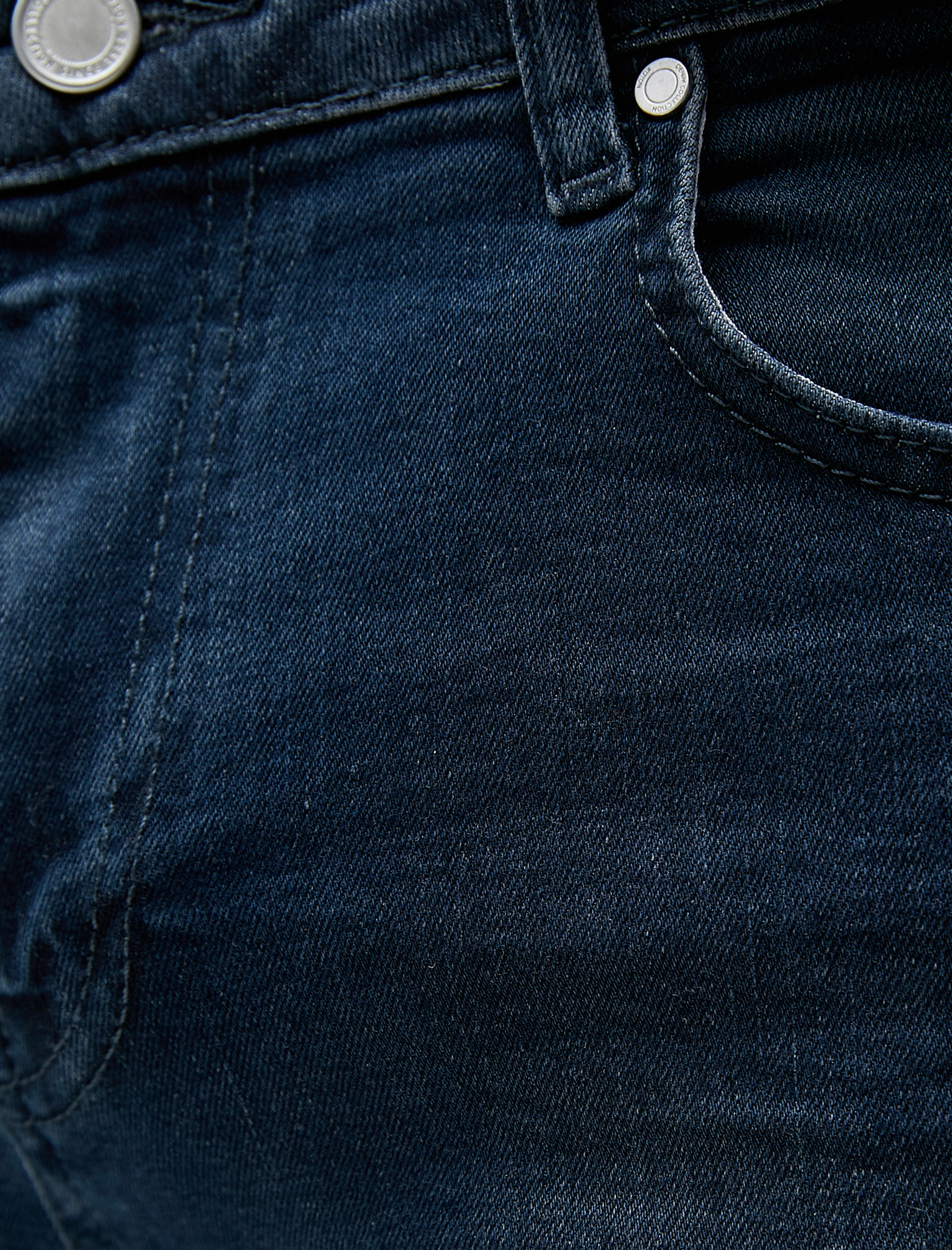   Bermuda Kot Şort Katlı Paça Detaylı Düğmeli Cepli Pamuklu