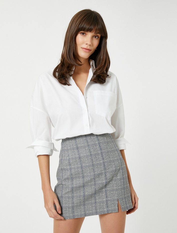  Mini Etek Dar Kesim Yırtmaç Detaylı