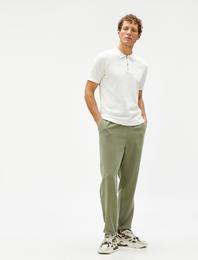 Basic Pantolon Beli Bağcıklı Cep Detaylı Viskon Karışımlı