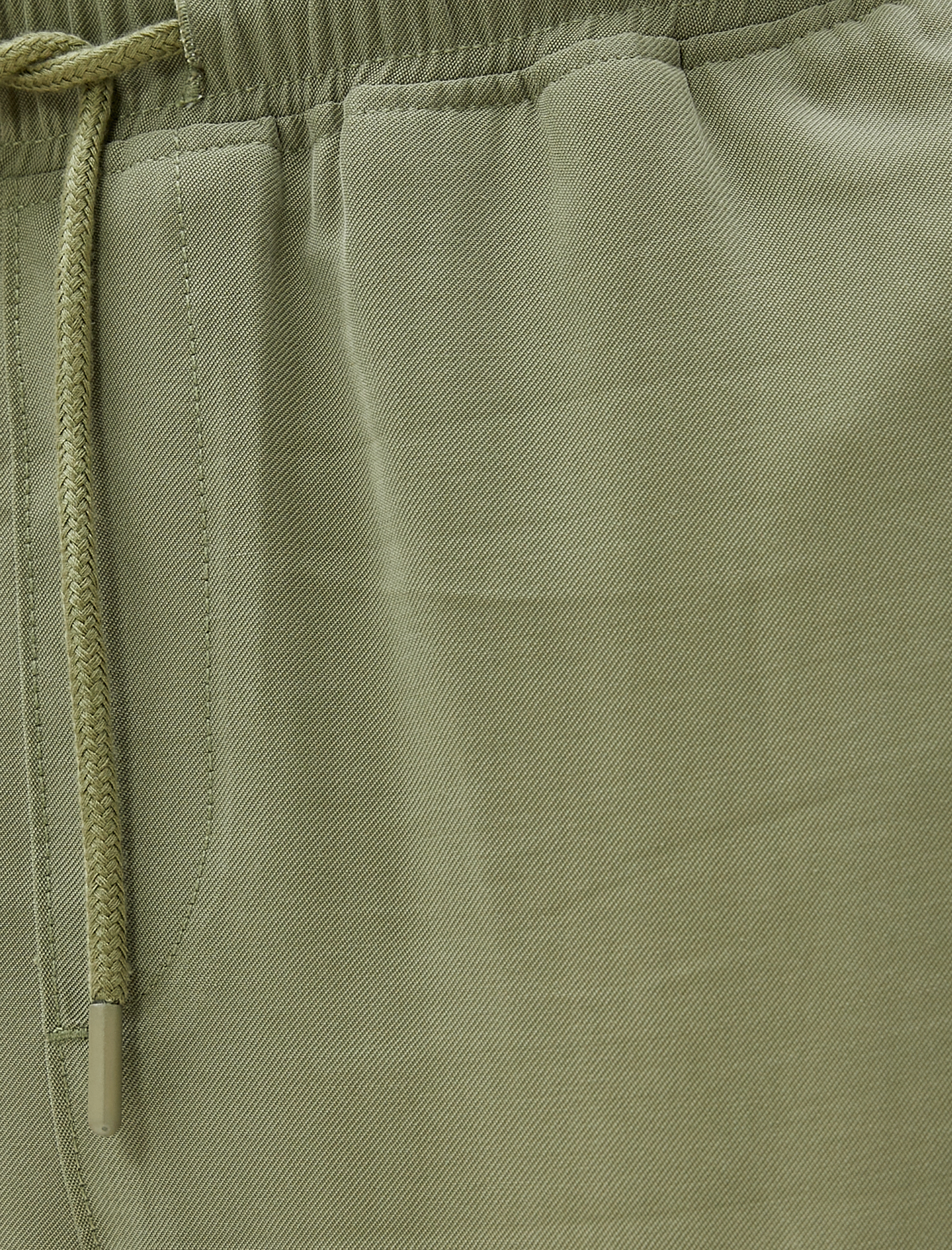   Basic Pantolon Beli Bağcıklı Cep Detaylı Viskon Karışımlı