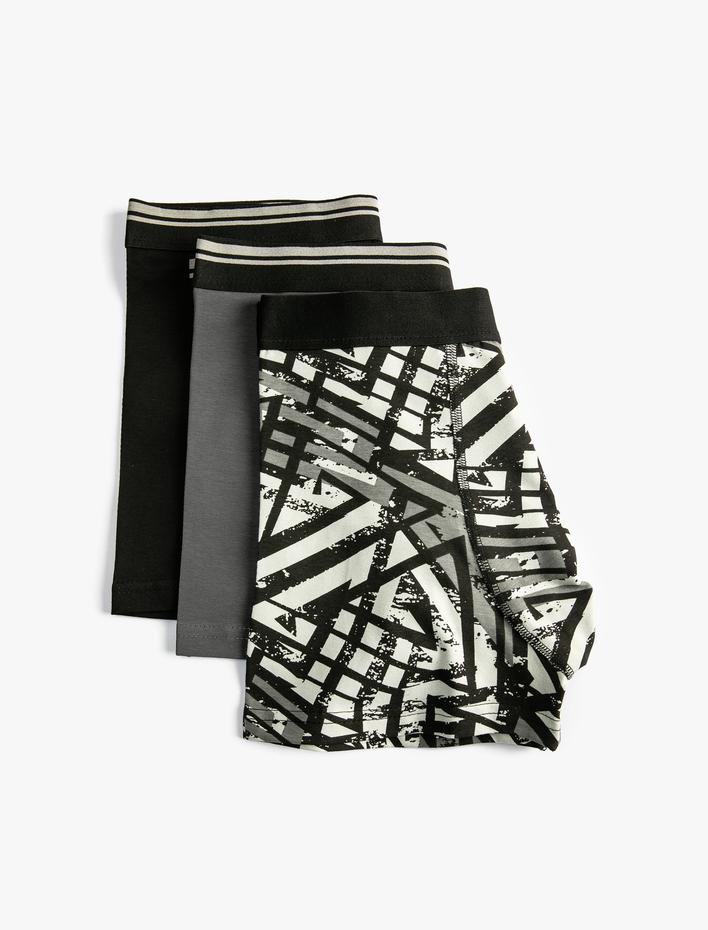  3'lü Boxer Seti Baskılı Beli Lastikli Pamuklu