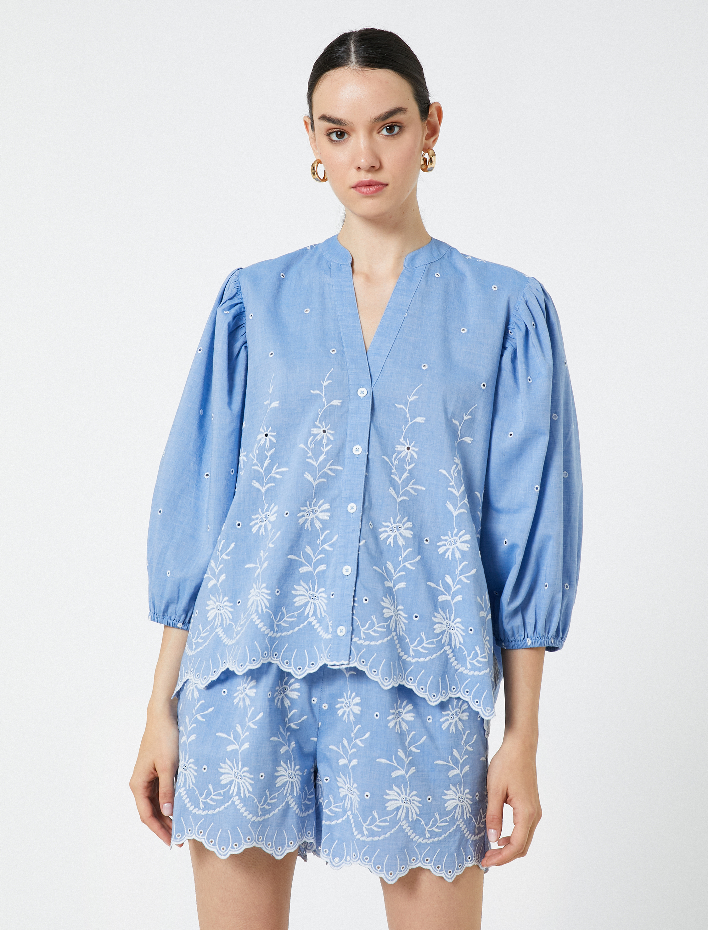   Fisto Gömlek Balon Kol Hakim Yaka