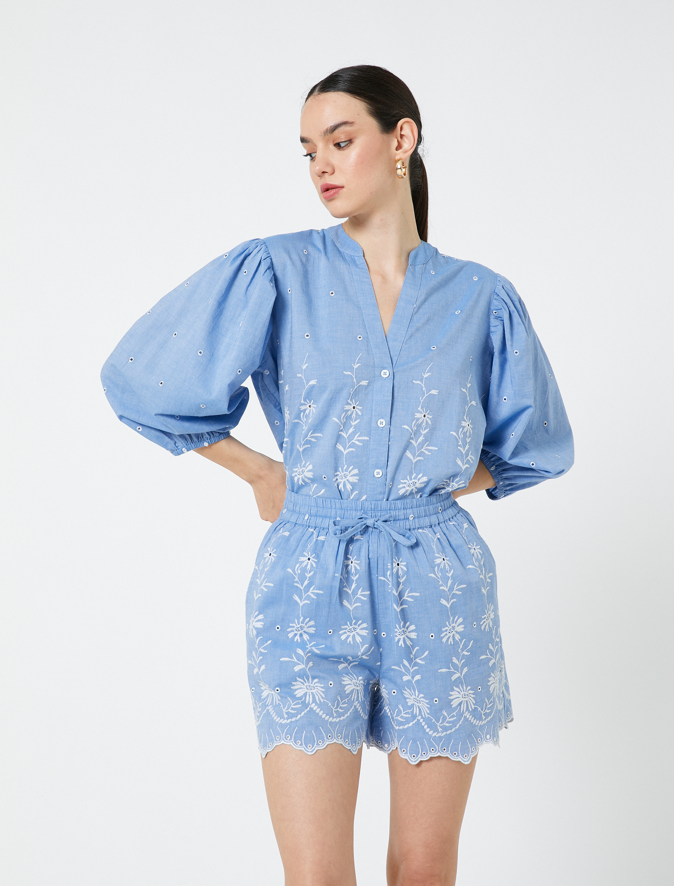   Fisto Gömlek Balon Kol Hakim Yaka