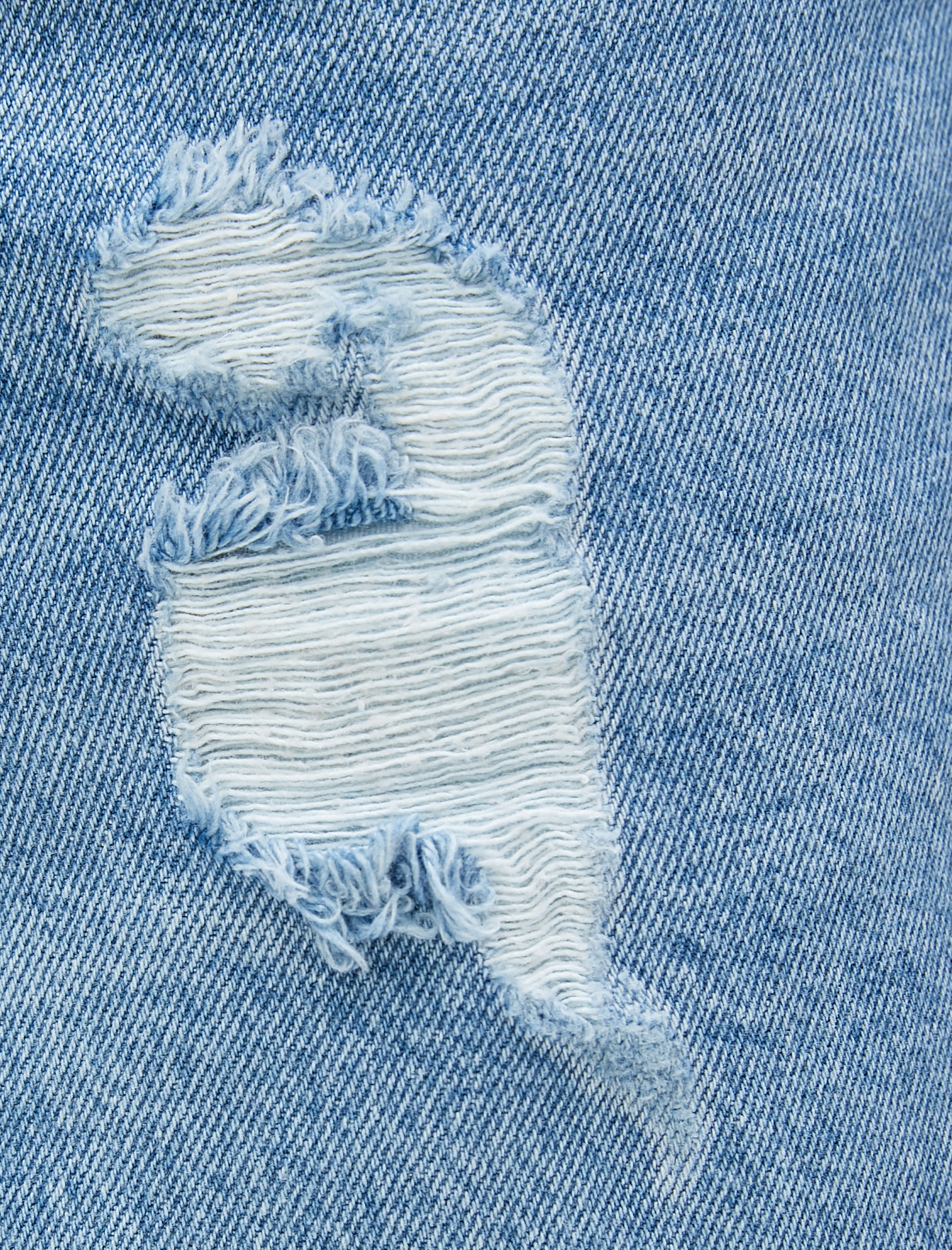   Yırtık Kot Şort Bermuda Cep Detaylı Düğmeli Pamuklu