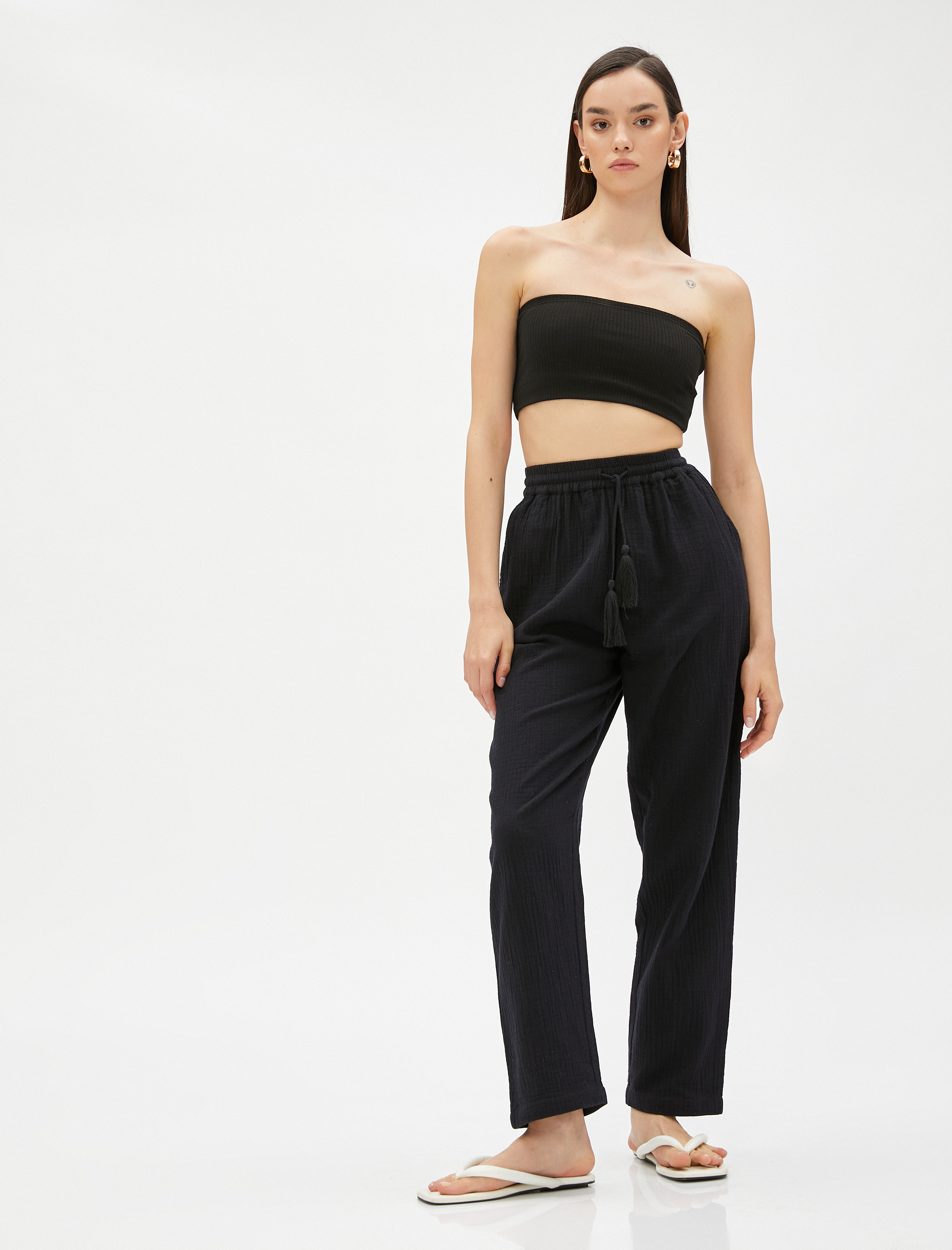   Rahat Pantolon Cepli Beli Bağlamalı