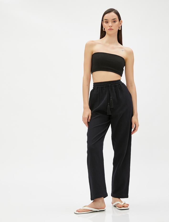  Rahat Pantolon Cepli Beli Bağlamalı