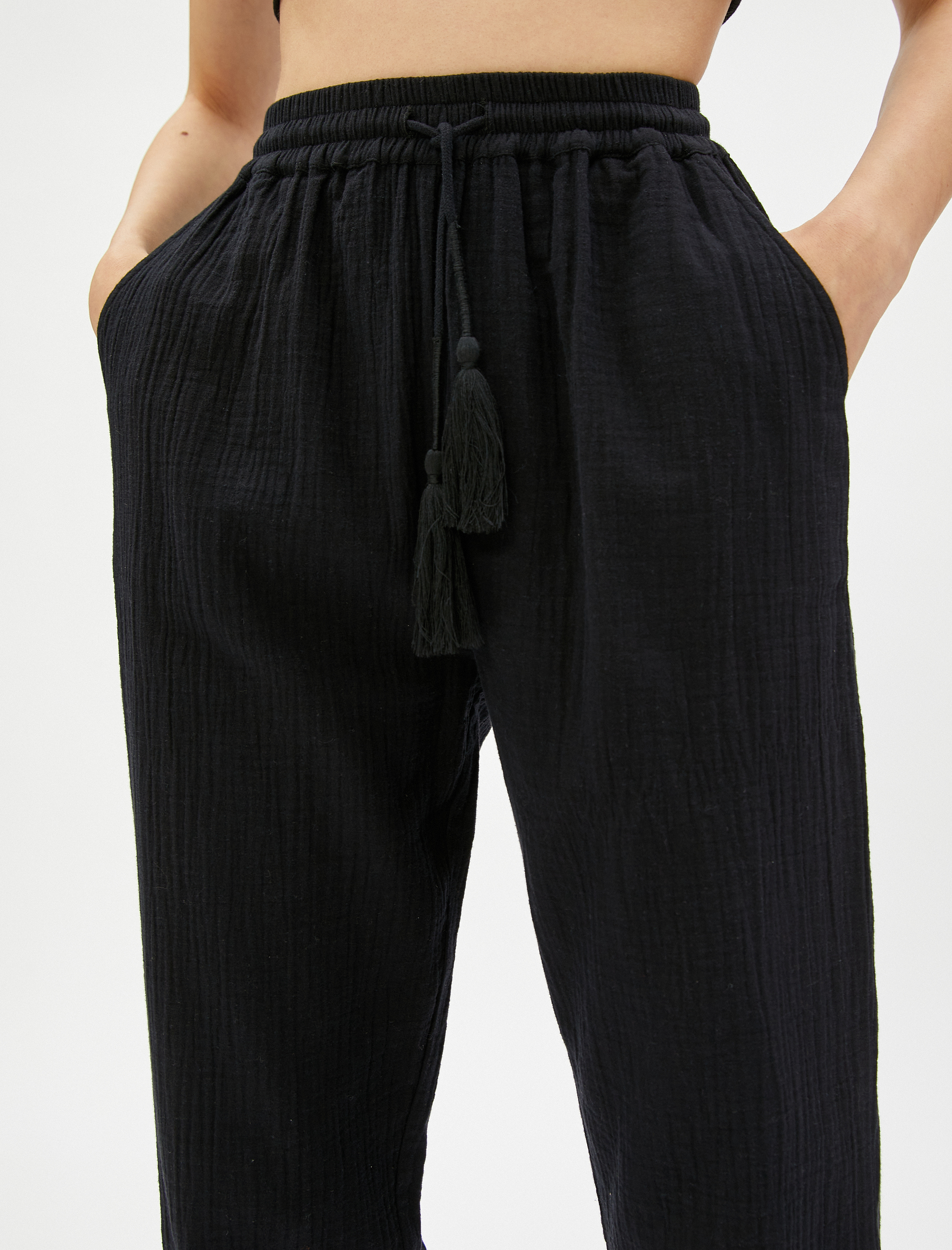   Rahat Pantolon Cepli Beli Bağlamalı