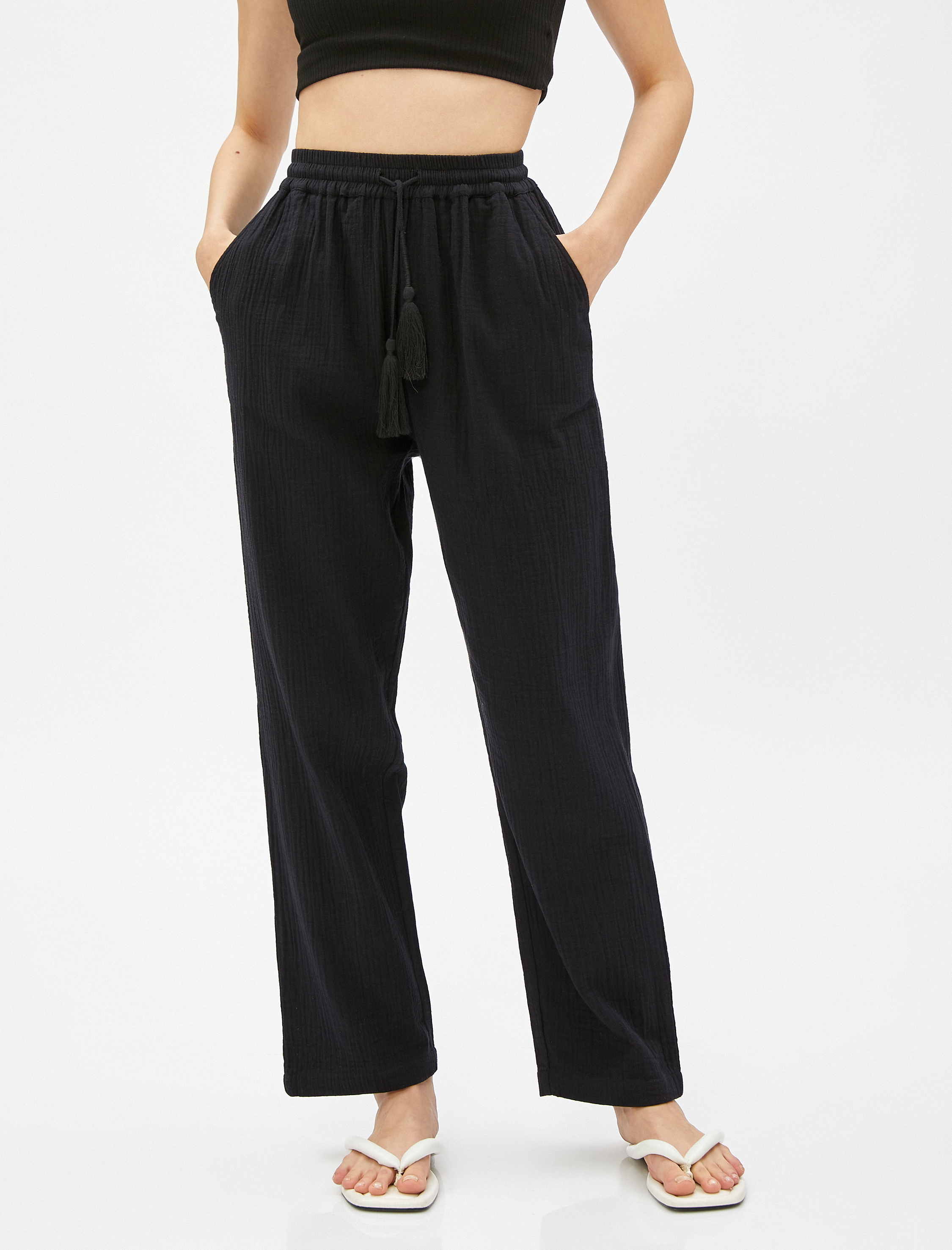   Rahat Pantolon Cepli Beli Bağlamalı