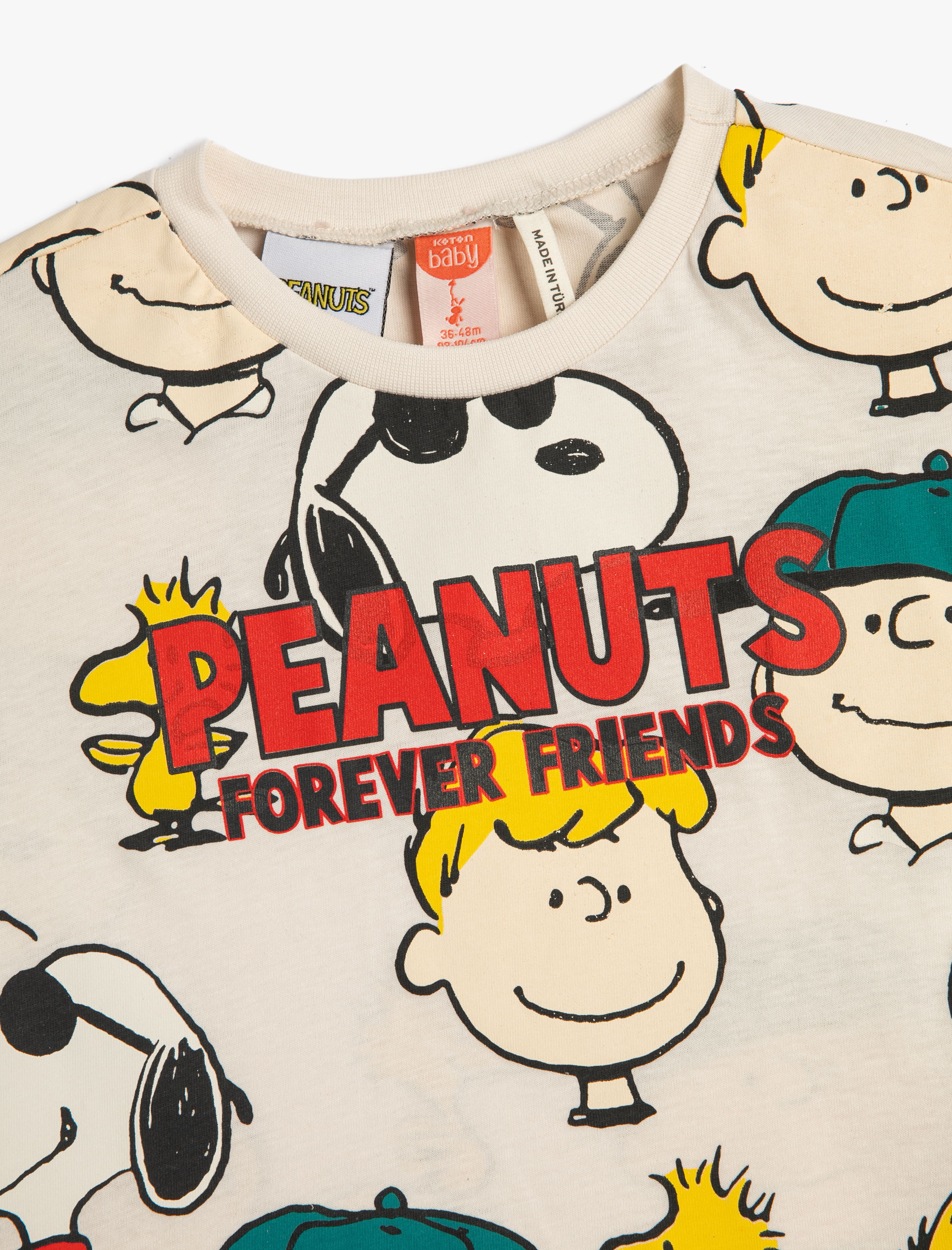  Erkek Bebek Snoopy Tişört Lisanslı Kısa Kollu Bisiklet Yaka Pamuklu