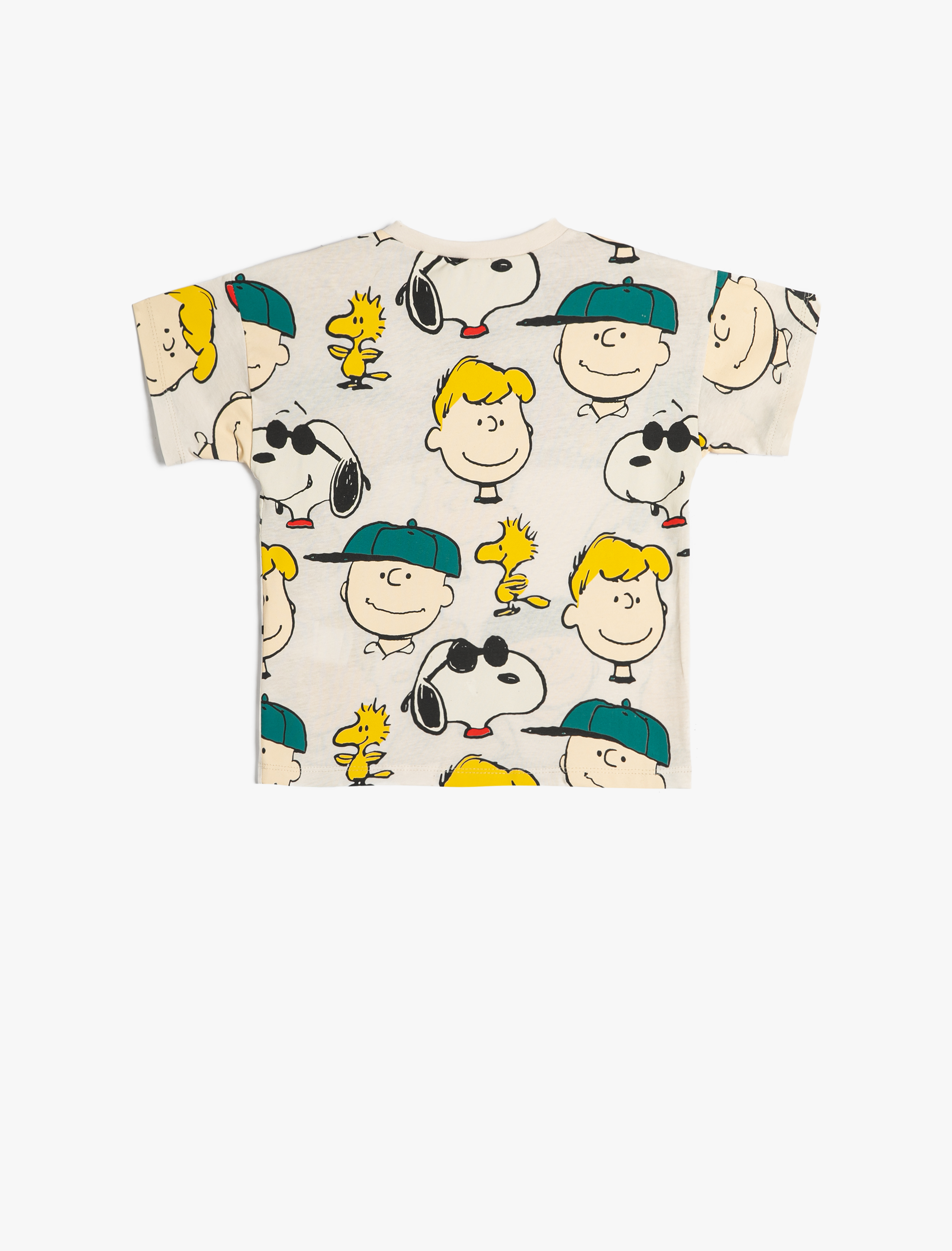  Erkek Bebek Snoopy Tişört Lisanslı Kısa Kollu Bisiklet Yaka Pamuklu